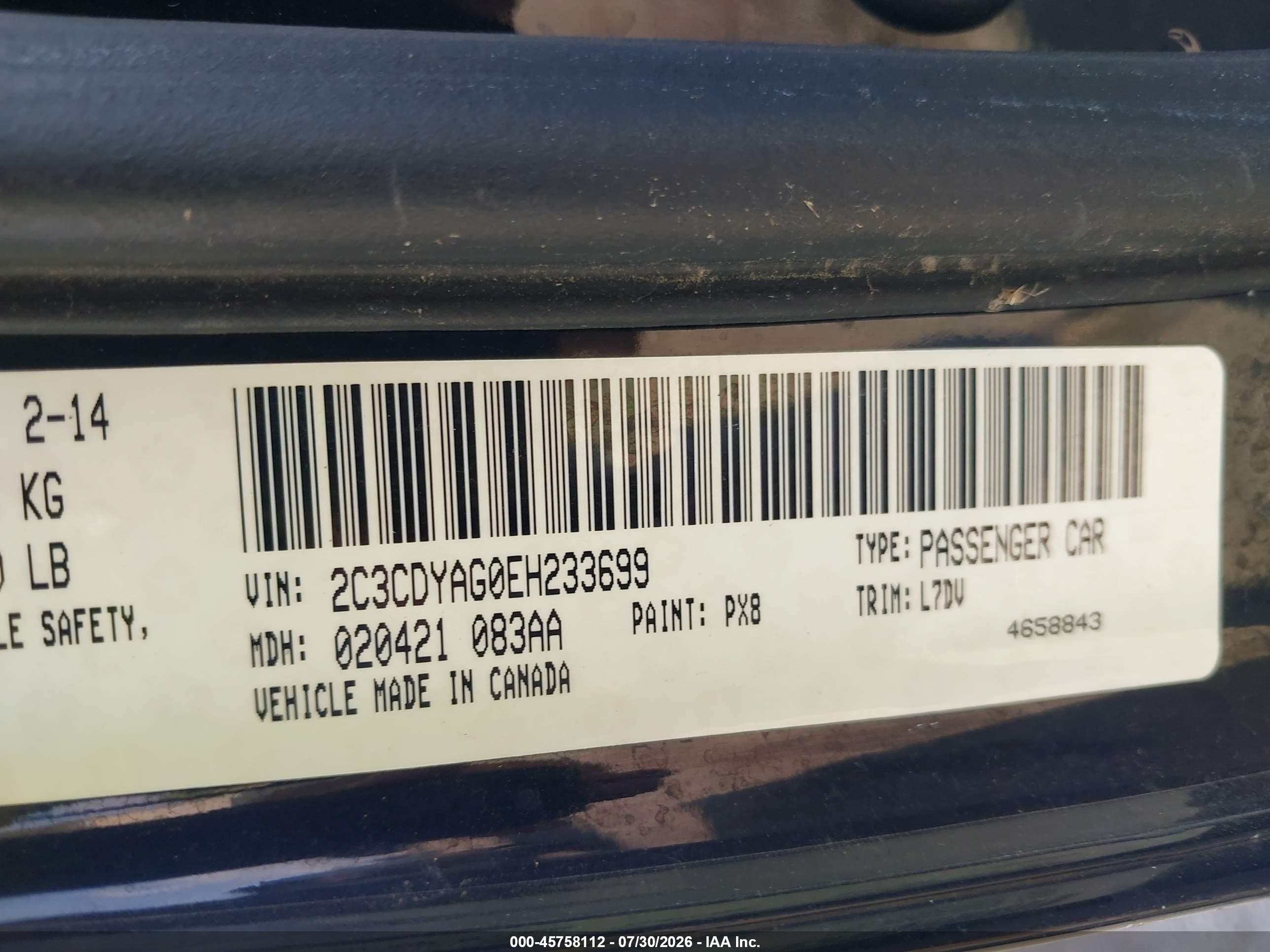 2014 Dodge Challenger Sxt Black vin: 2C3CDYAG0EH233699
