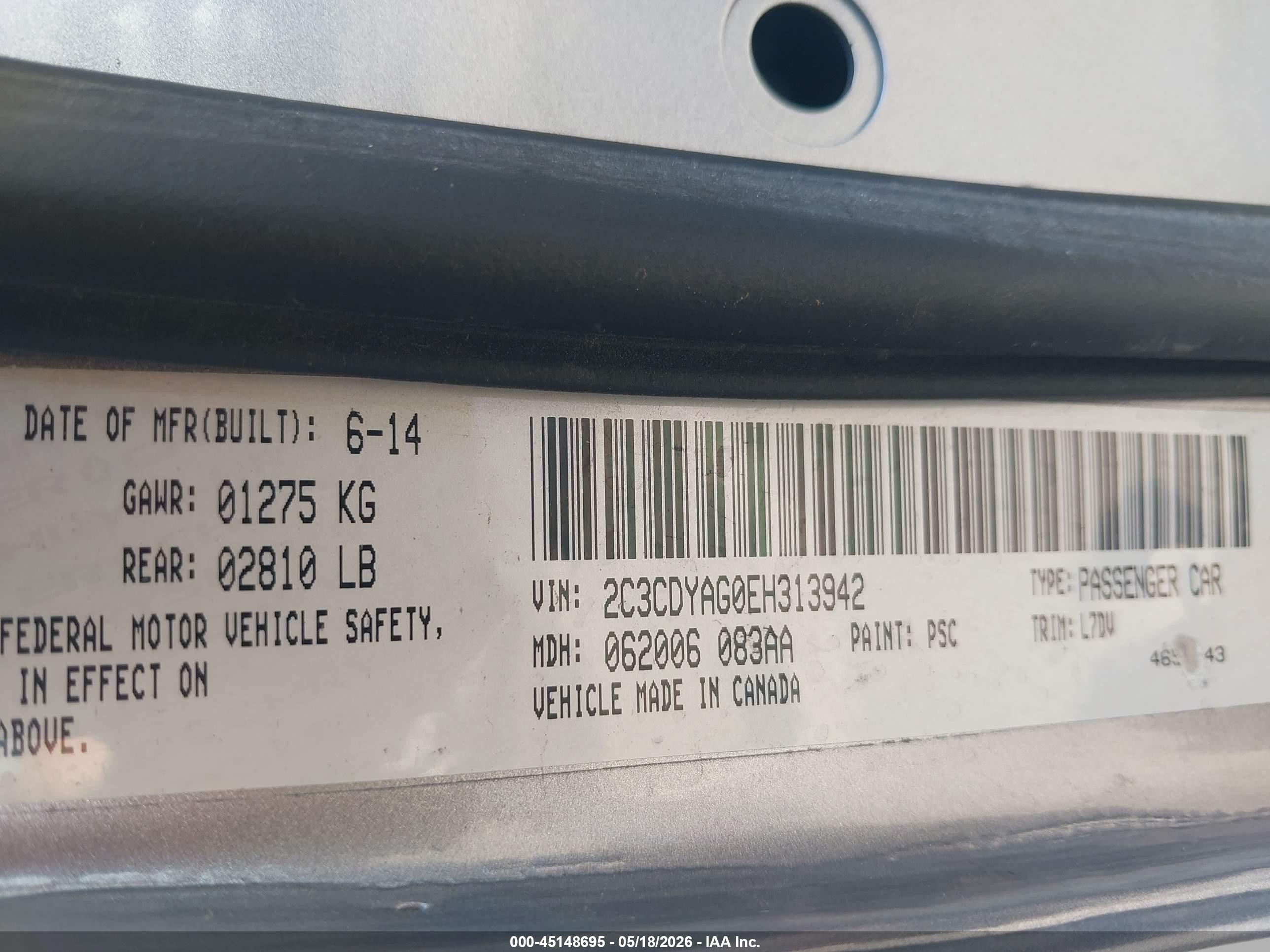 2014 Dodge Challenger Sxt Silver vin: 2C3CDYAG0EH313942