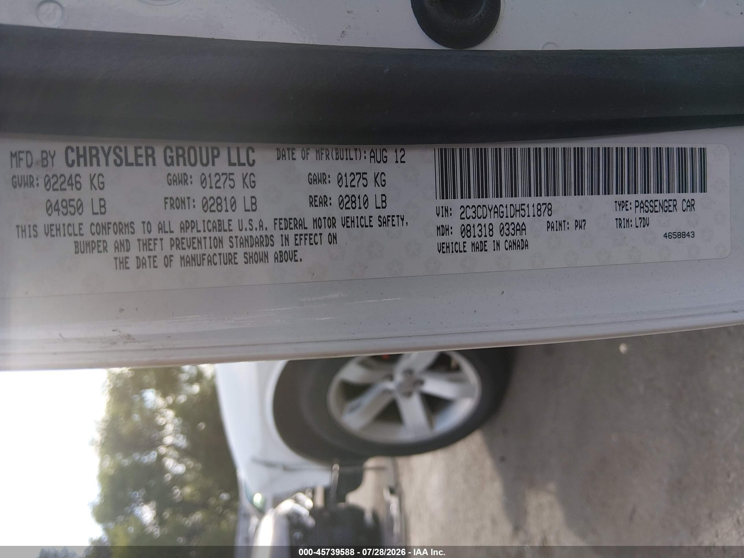 2013 Dodge Challenger Sxt White vin: 2C3CDYAG1DH511878
