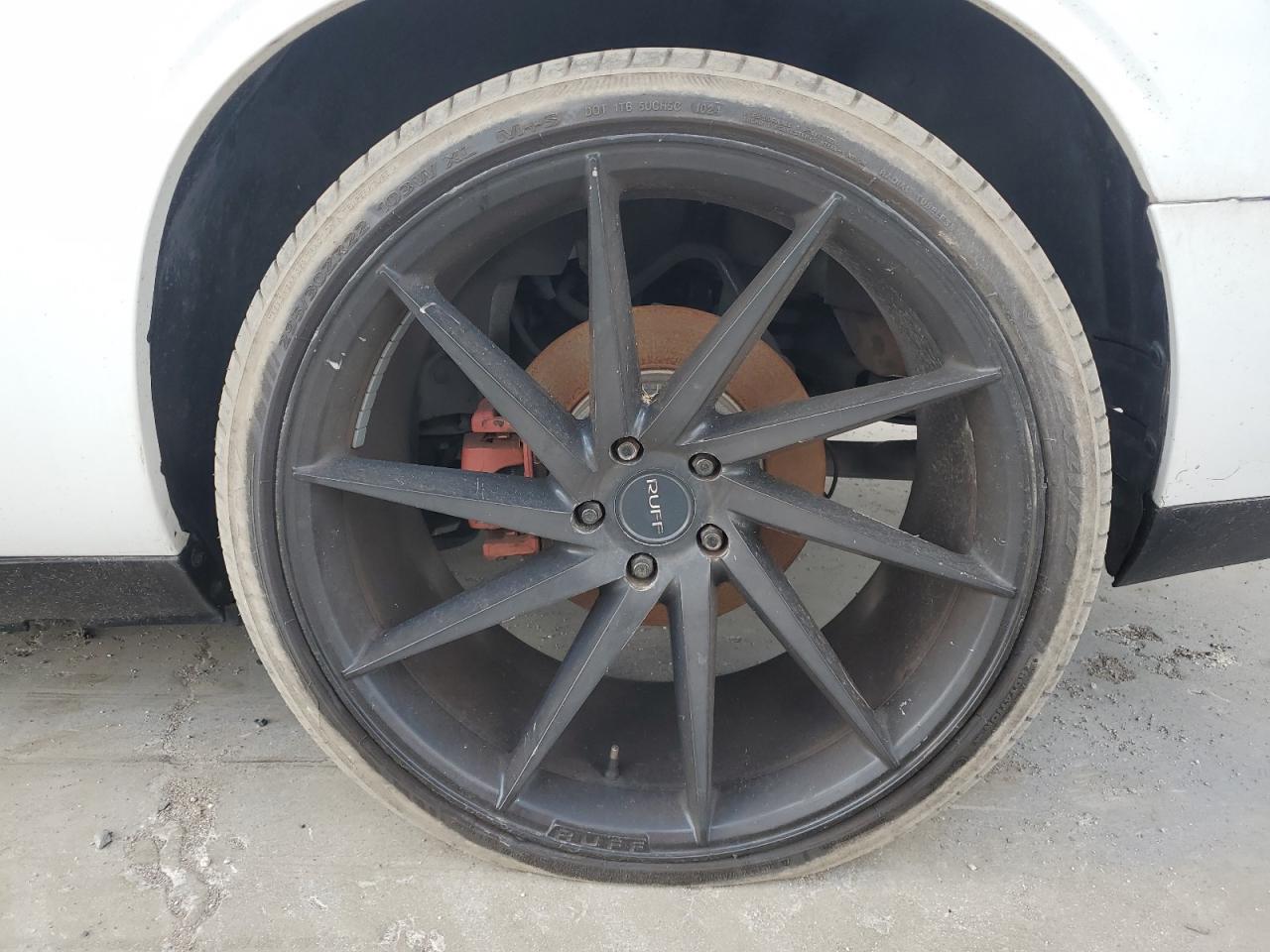 2014 Dodge Challenger Sxt White vin: 2C3CDYAG1EH149567 Damage: Left Rear Wheel, Aftermarket, Acceptable