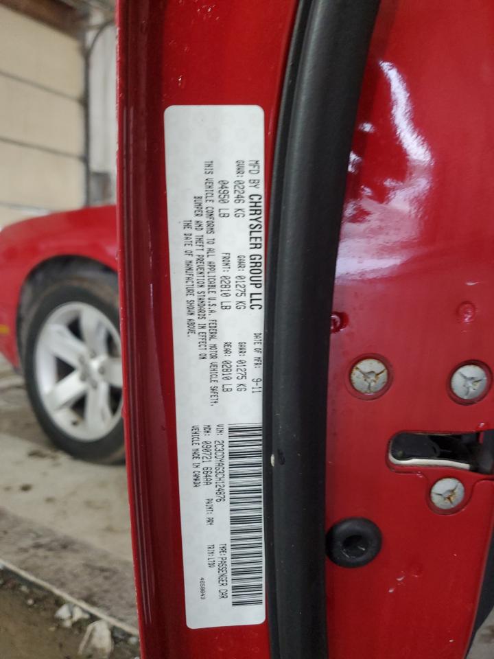 2012 Dodge Challenger Sxt Red vin: 2C3CDYAG3CH124876