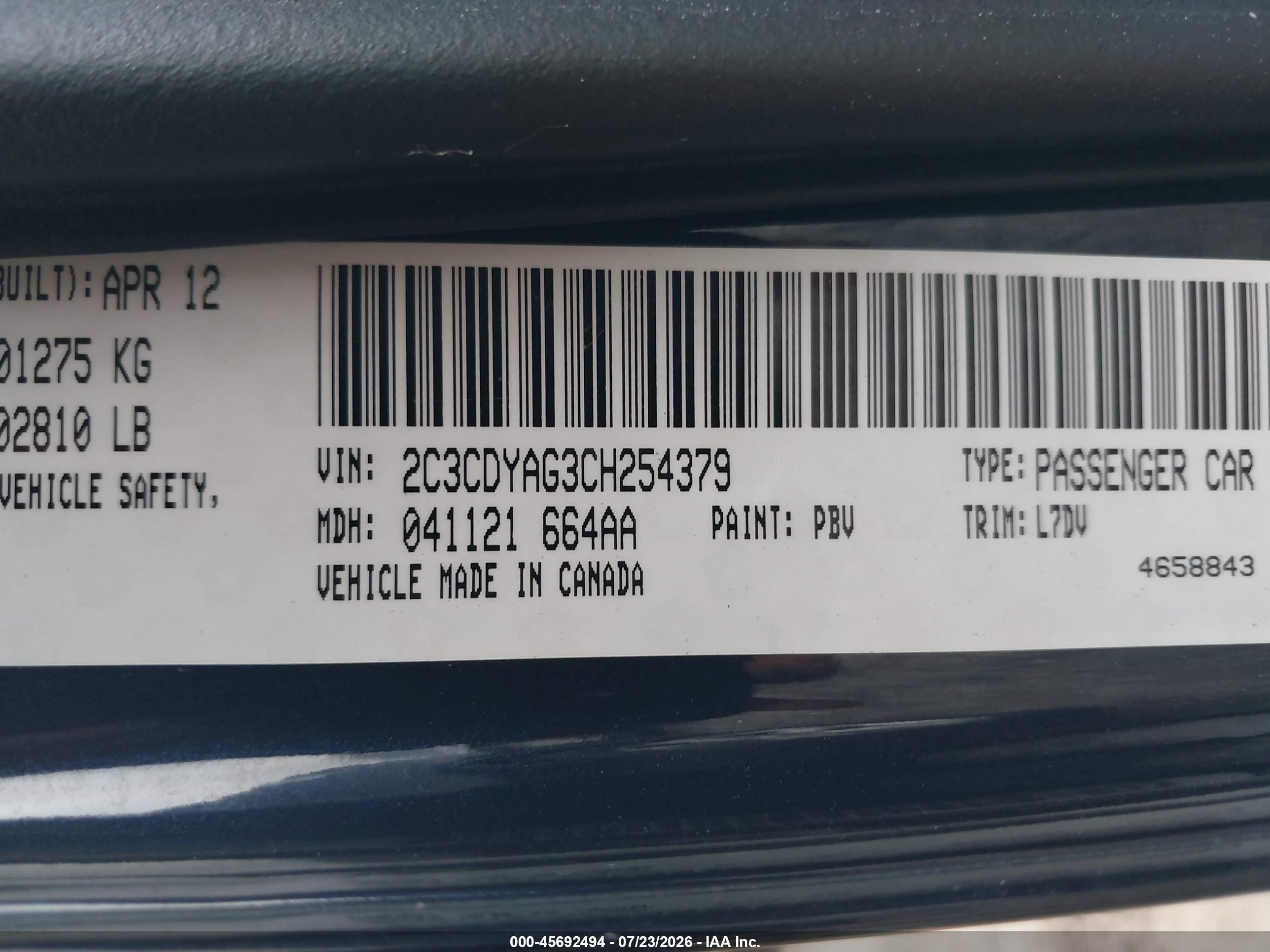 2012 Dodge Challenger Sxt Blue vin: 2C3CDYAG3CH254379