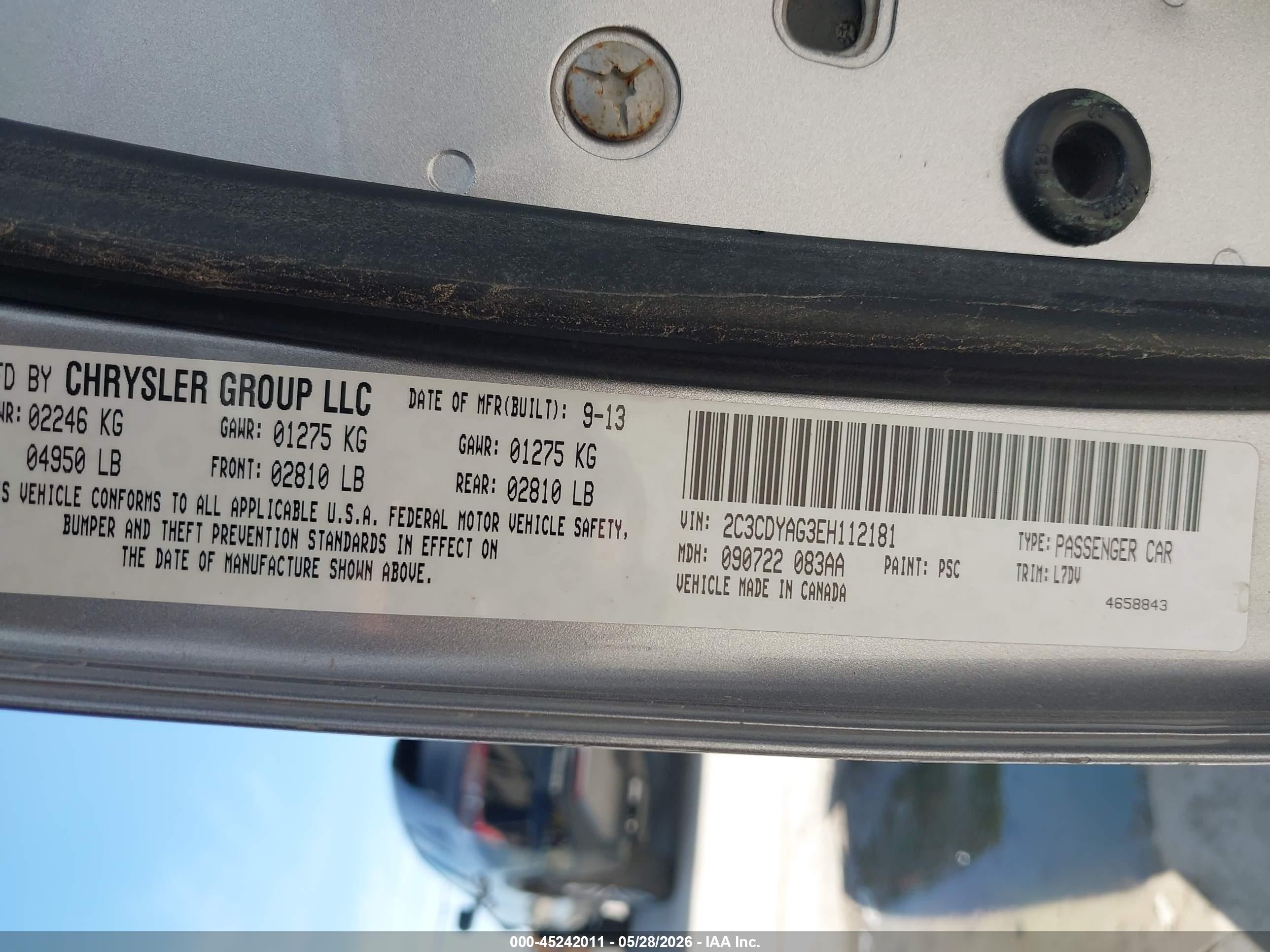 2014 Dodge Challenger Sxt Silver vin: 2C3CDYAG3EH112181