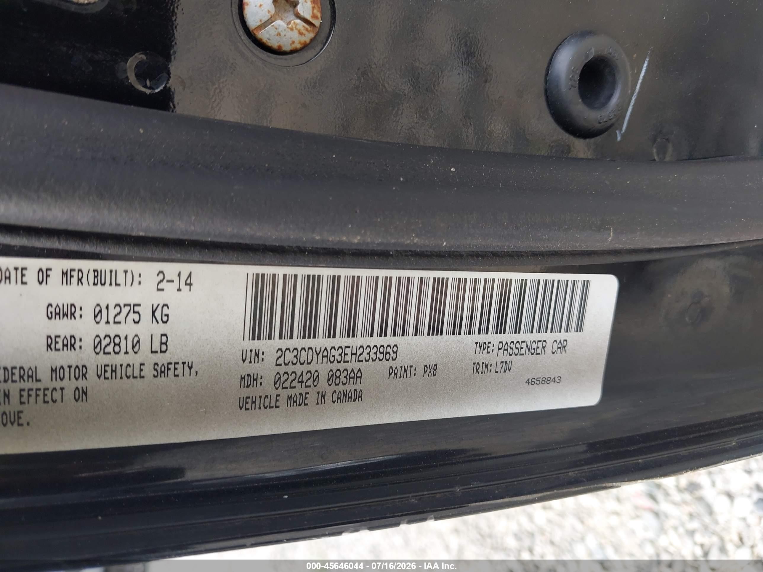 2014 Dodge Challenger Sxt Черный vin: 2C3CDYAG3EH233969