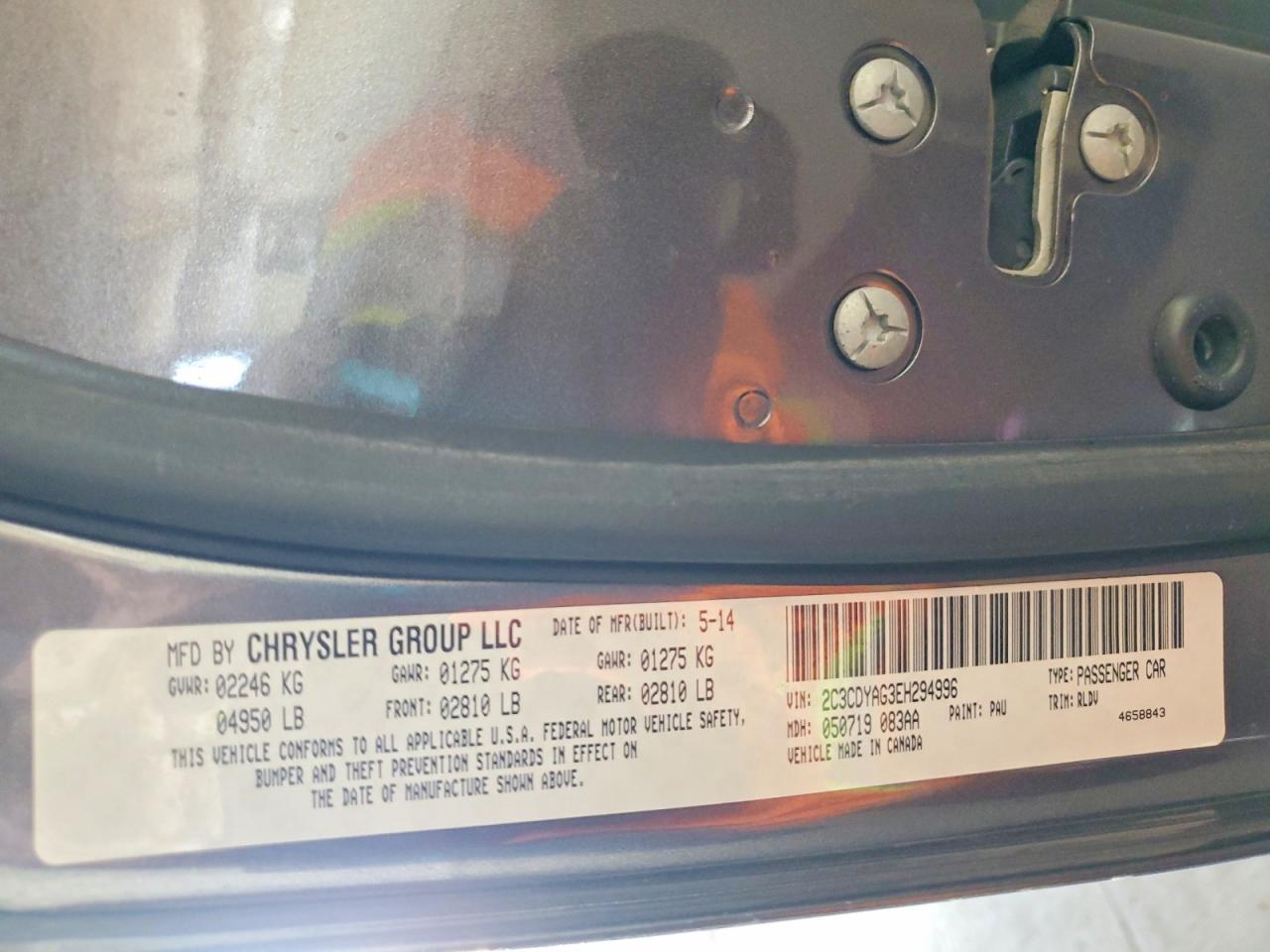 2014 Dodge Challenger Sxt Gray vin: 2C3CDYAG3EH294996