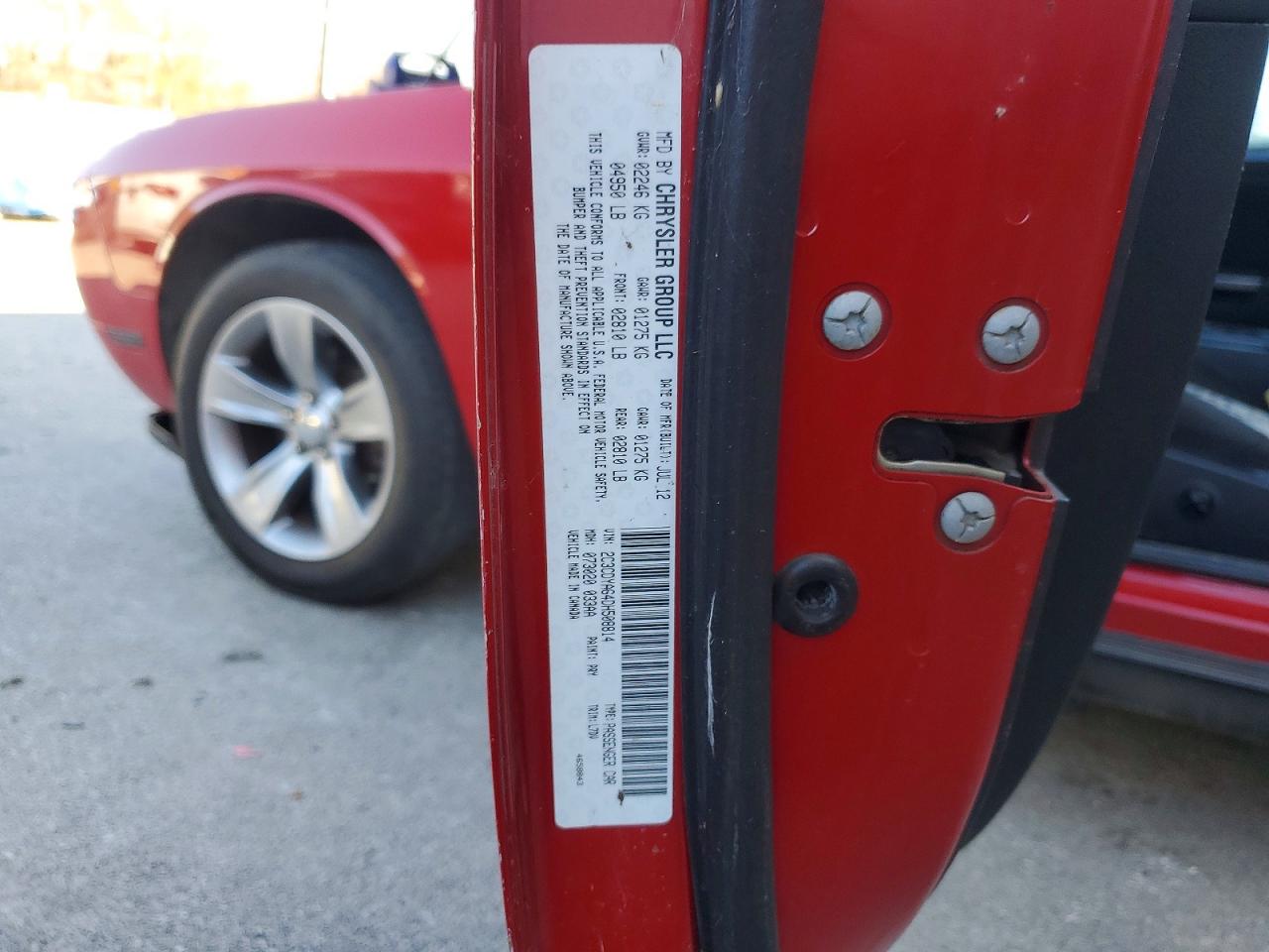 2013 Dodge Challenger Sxt Red vin: 2C3CDYAG4DH508814