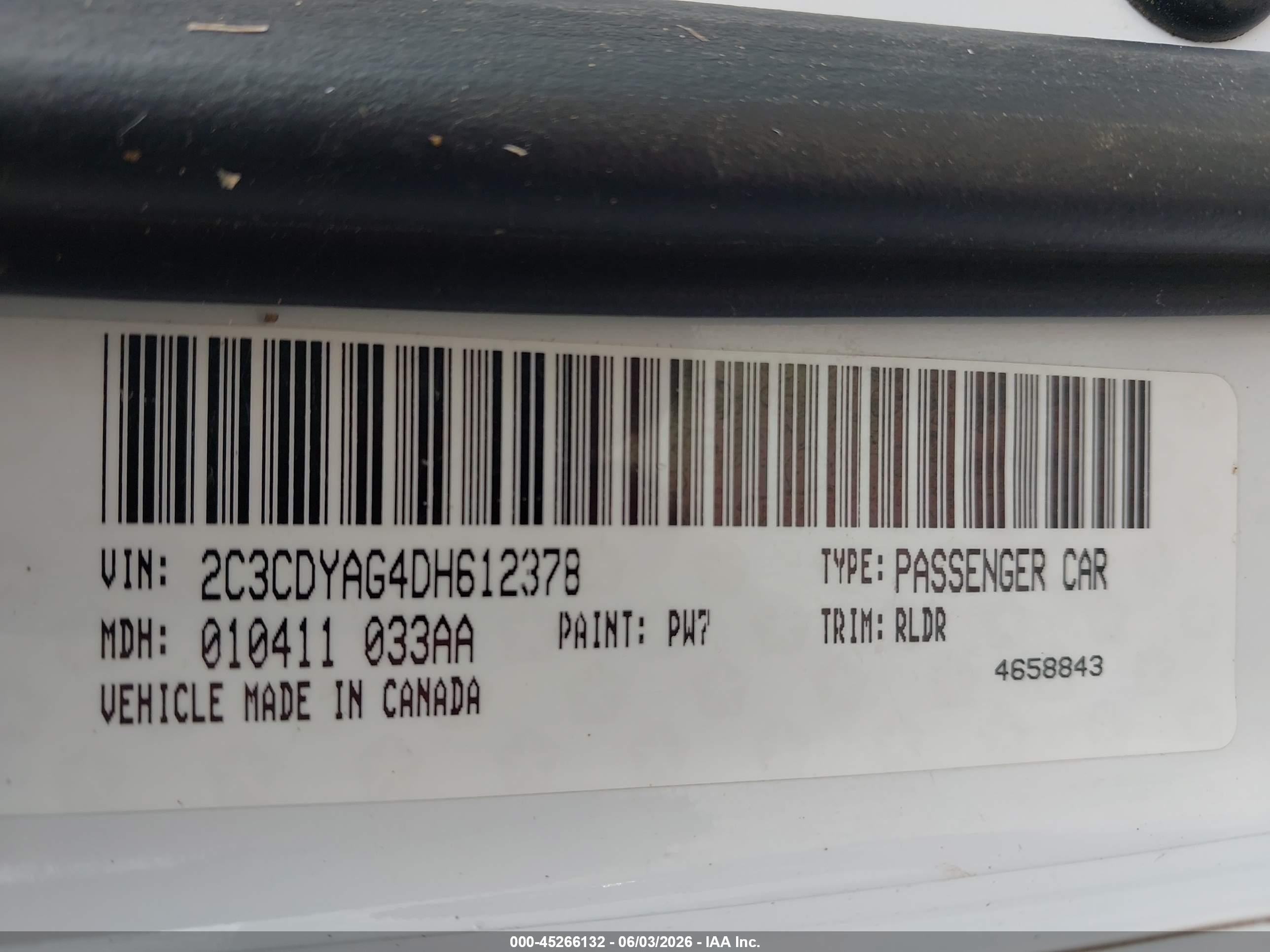 2013 Dodge Challenger Rallye Redline White vin: 2C3CDYAG4DH612378
