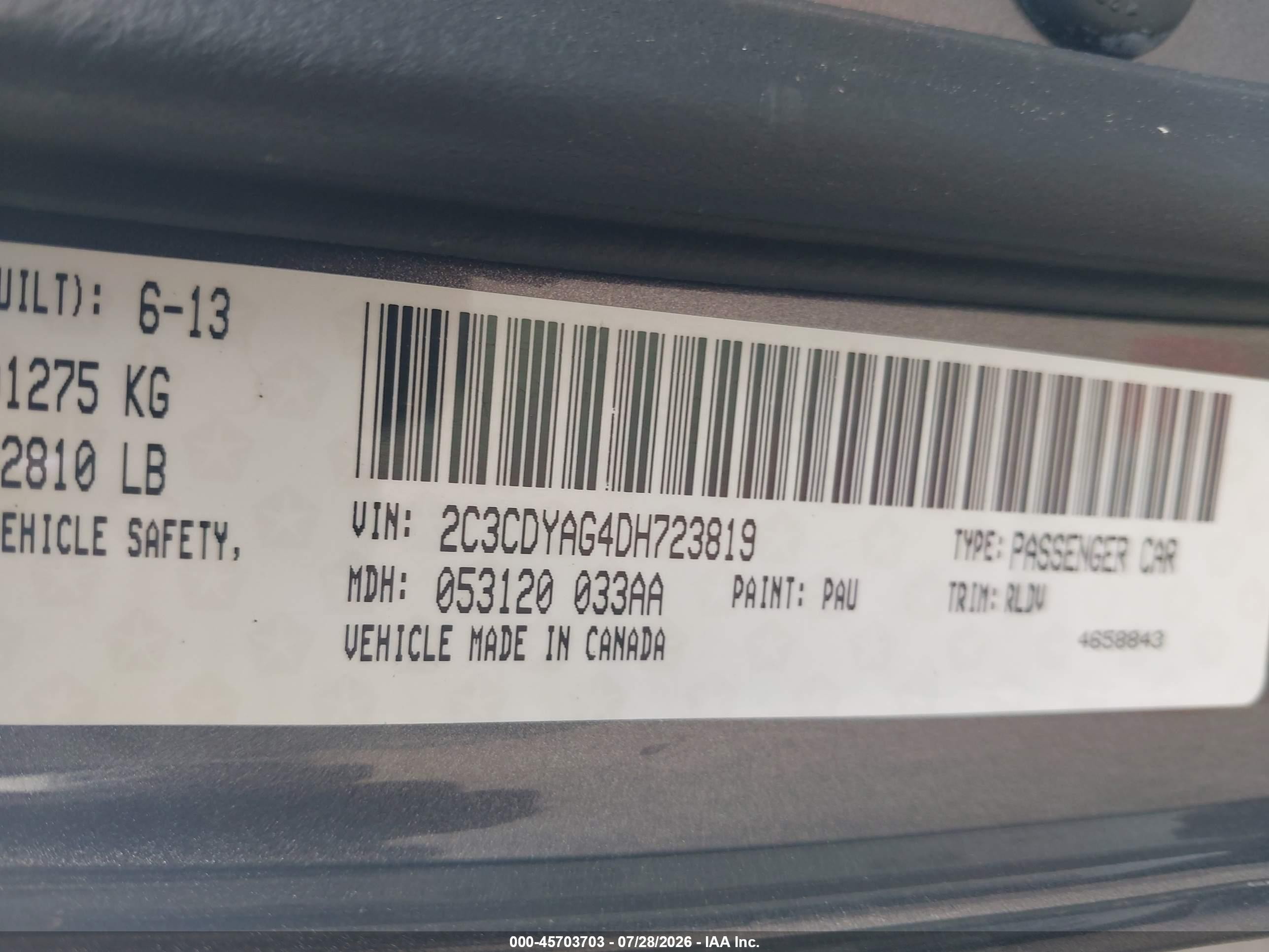 2013 Dodge Challenger Sxt Plus Gray vin: 2C3CDYAG4DH723819