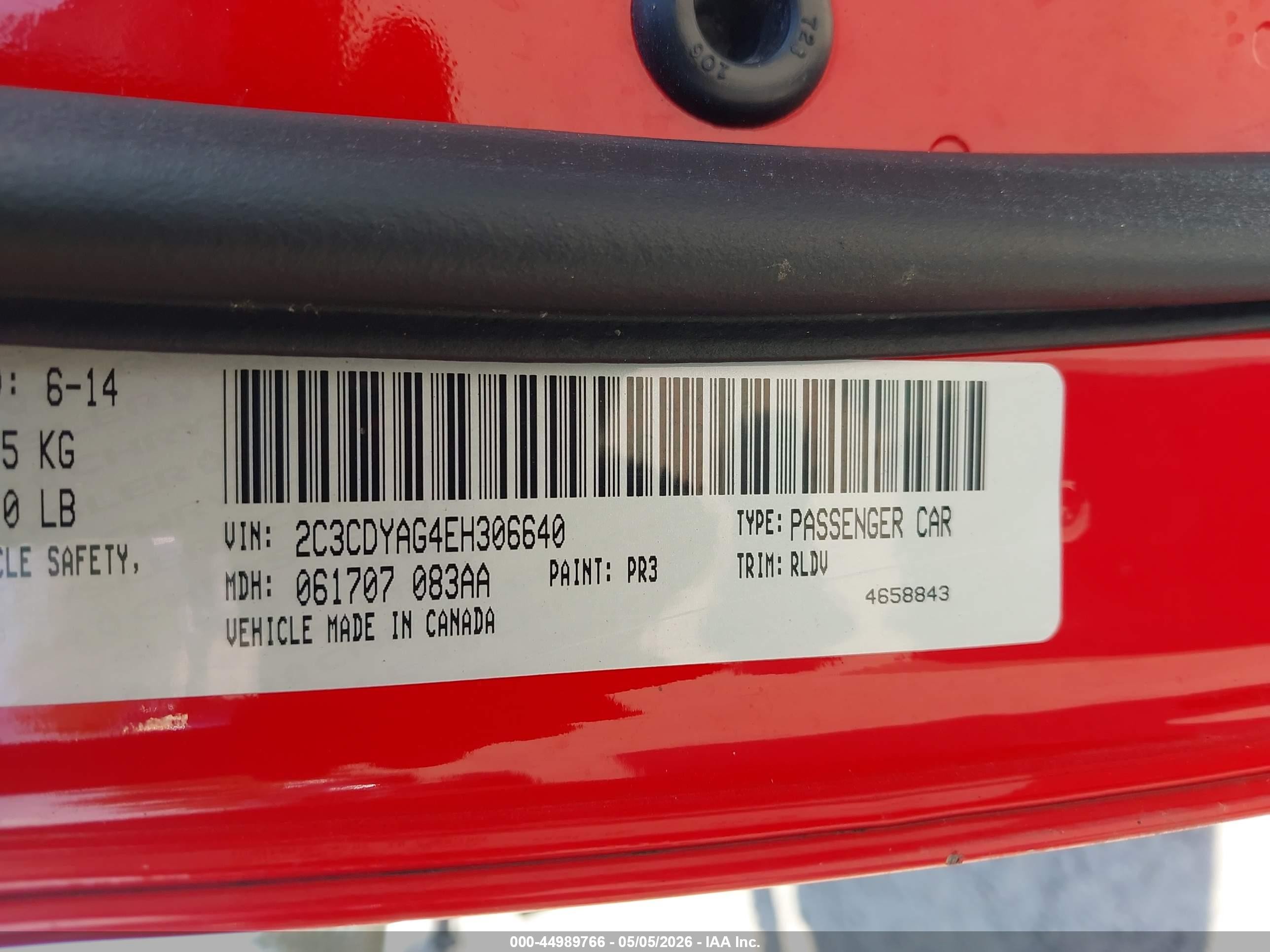 2014 Dodge Challenger Sxt Plus Красный vin: 2C3CDYAG4EH306640