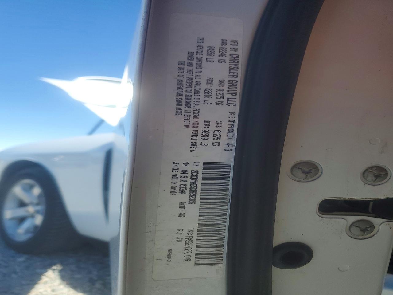 2013 Dodge Challenger Sxt White vin: 2C3CDYAG5DH692306