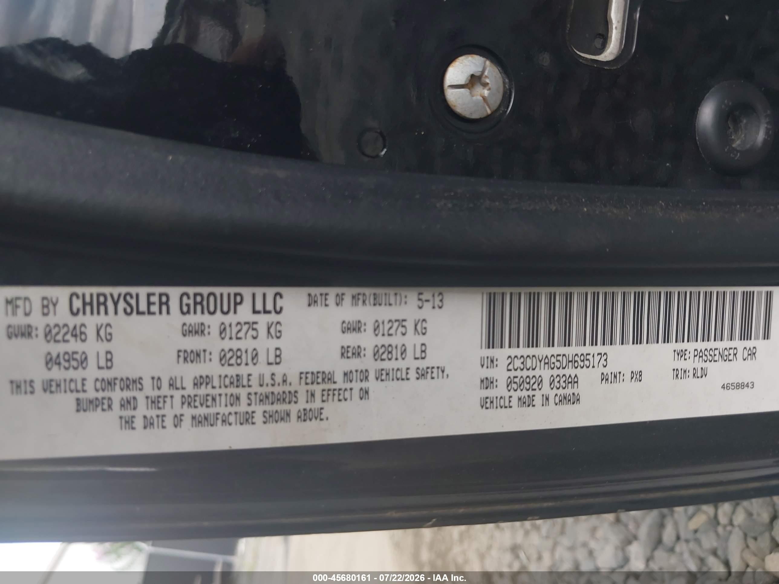 2013 Dodge Challenger Sxt Plus Черный vin: 2C3CDYAG5DH695173