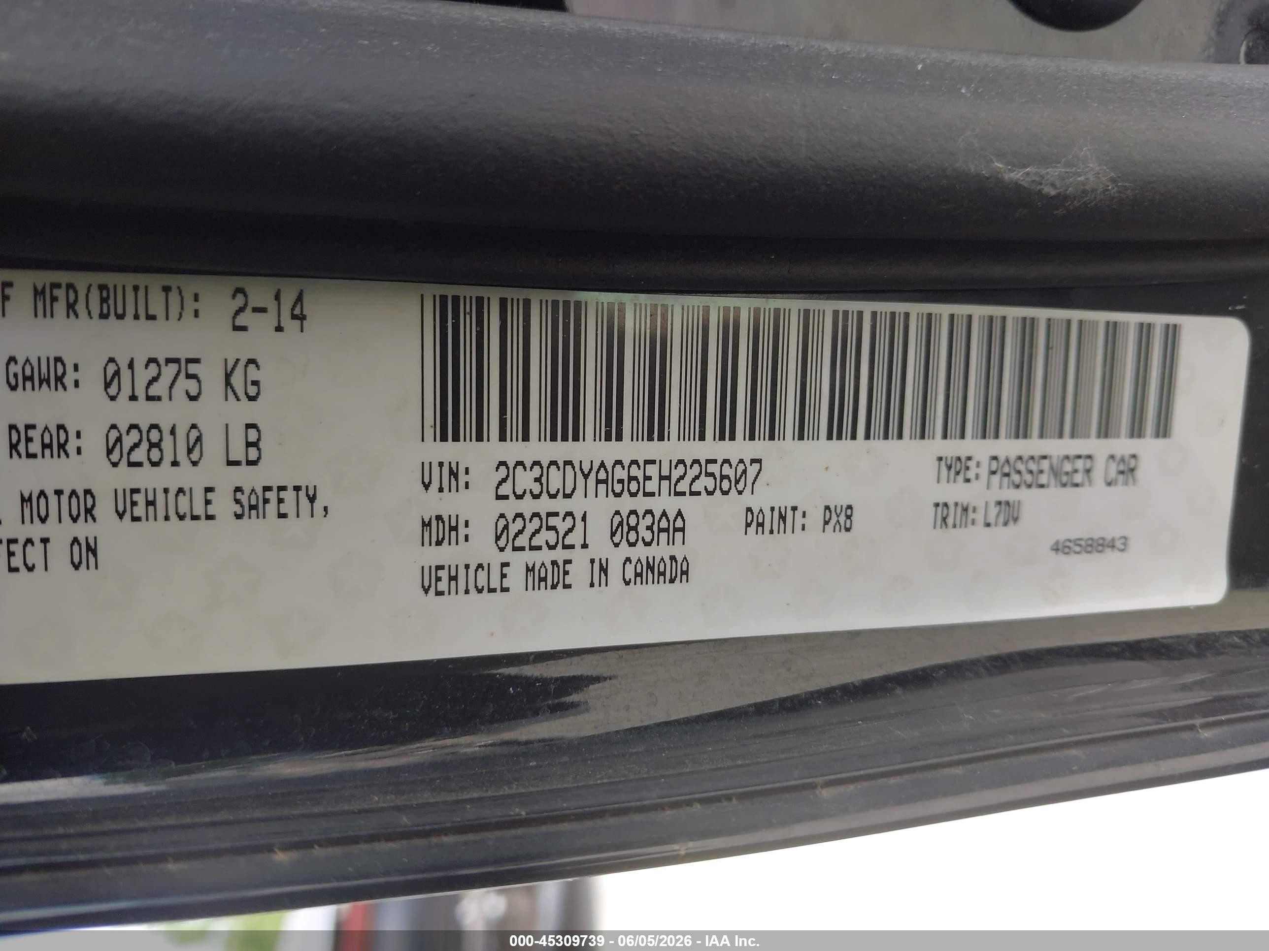 2014 Dodge Challenger Sxt Black vin: 2C3CDYAG6EH225607