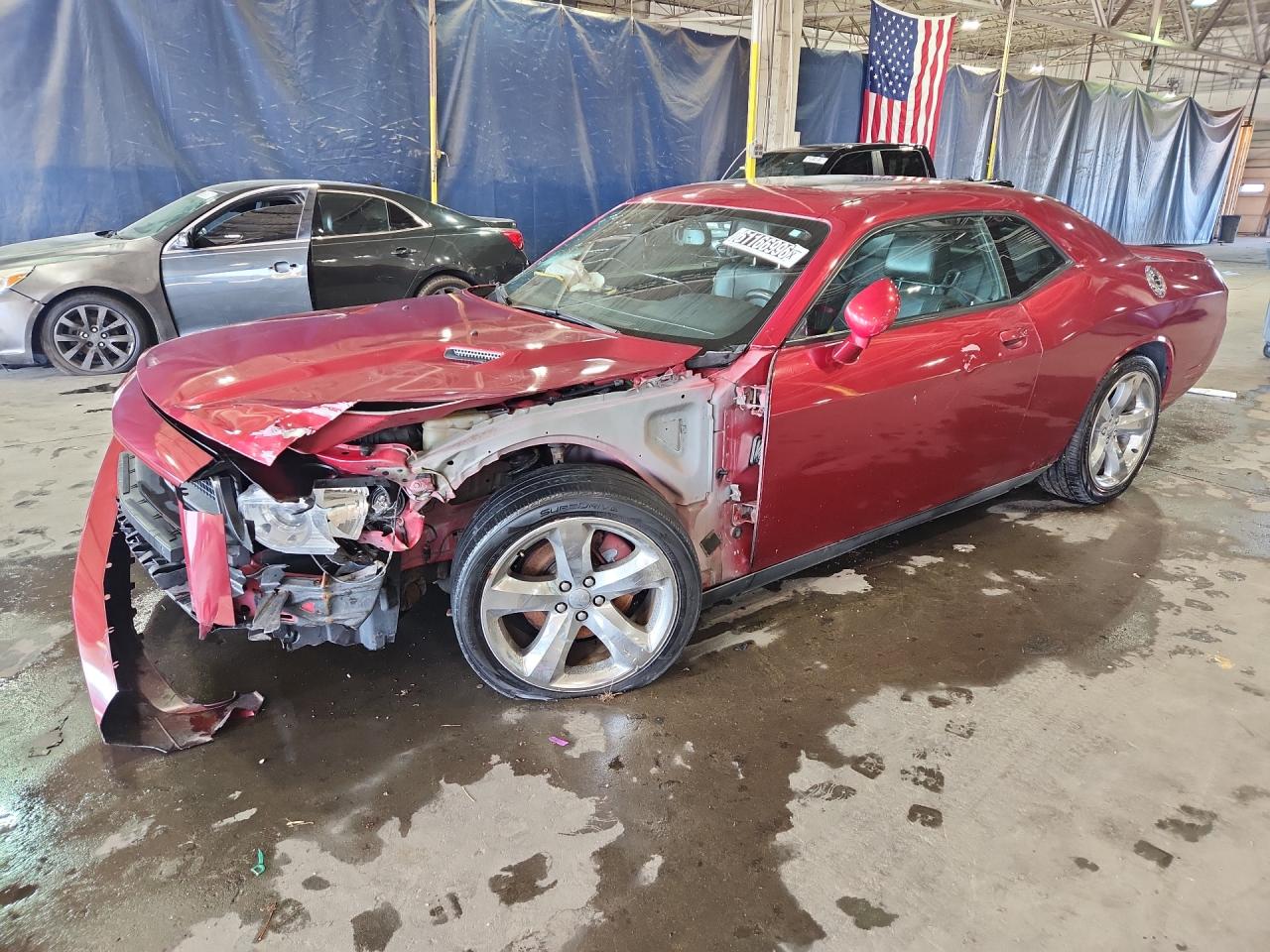 2012 Dodge Challenger Sxt Red vin: 2C3CDYAG7CH130910 Damage: Hood, Dent(S) W/ Paint Dmg, > 12 Inches