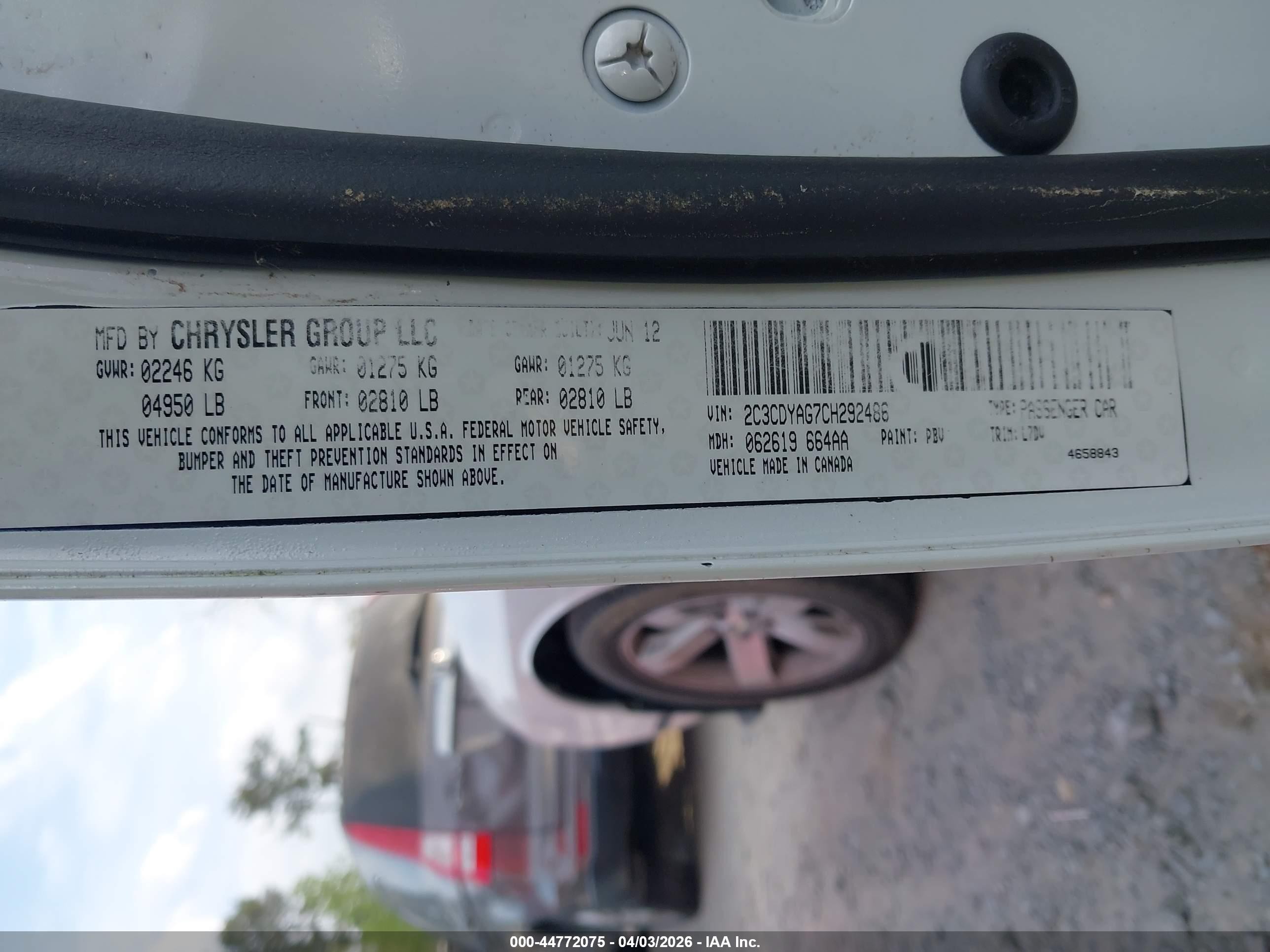2012 Dodge Challenger Sxt Белый vin: 2C3CDYAG7CH292486