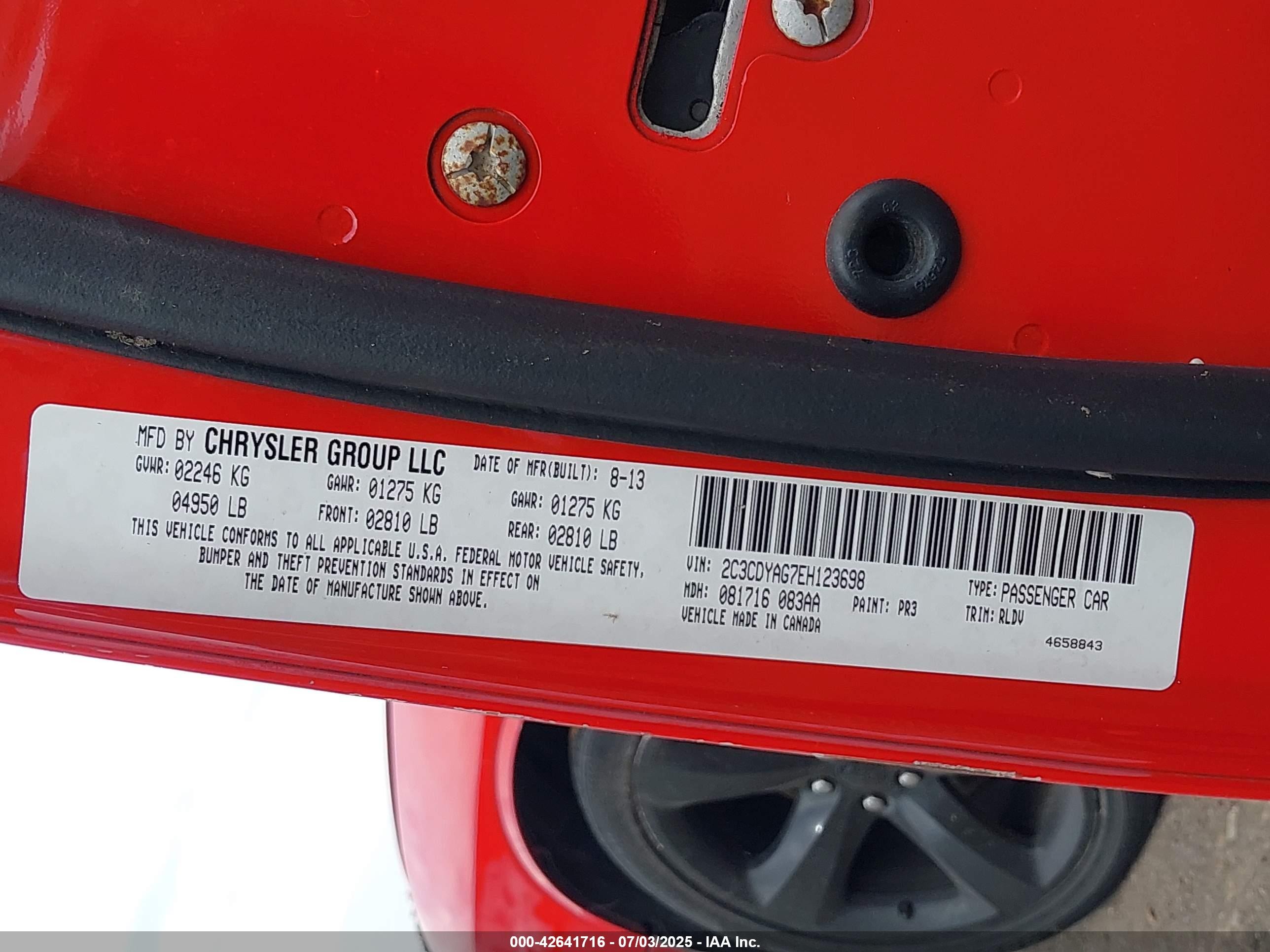 2014 Dodge Challenger Sxt Plus Red vin: 2C3CDYAG7EH123698