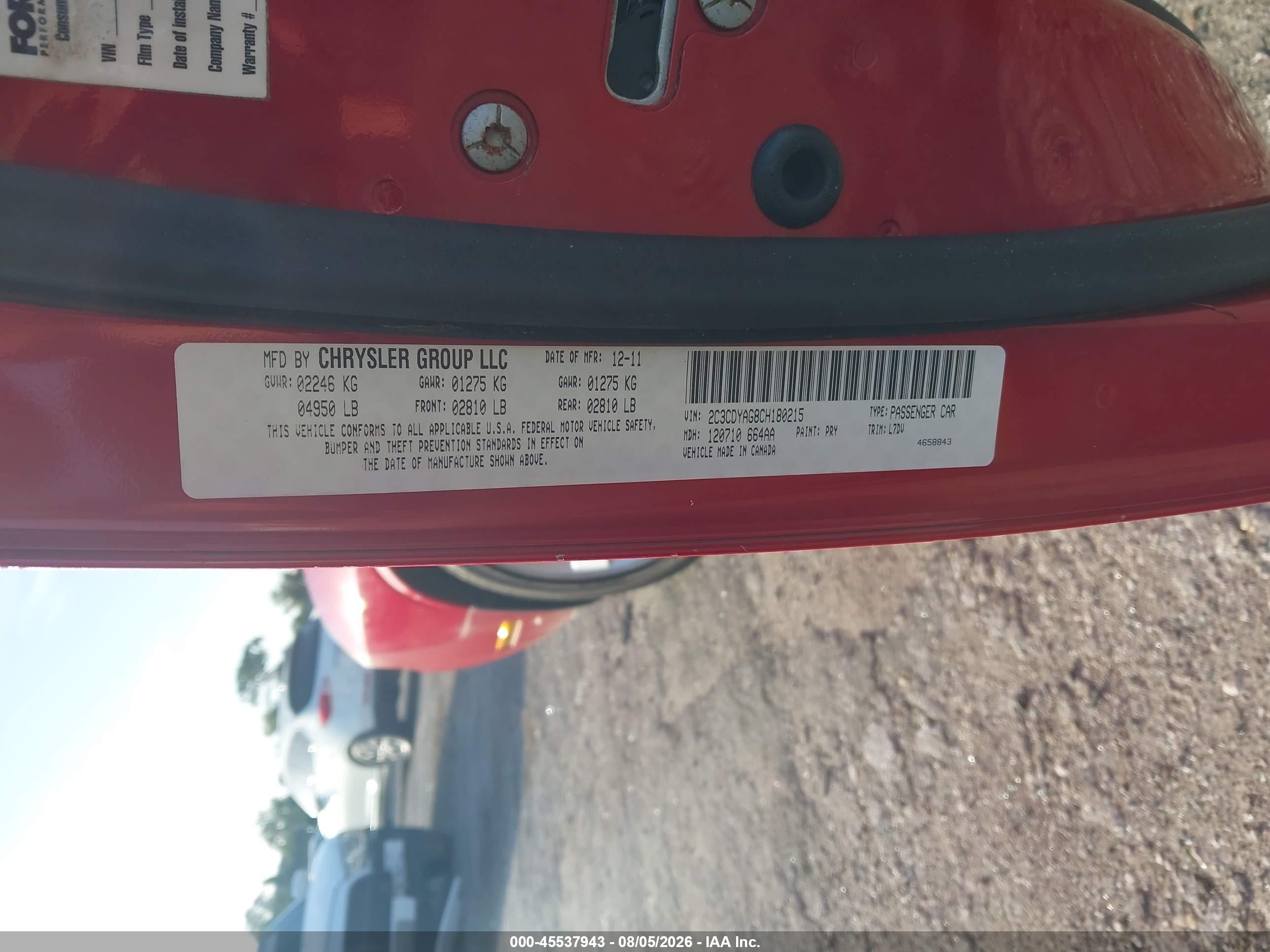 2012 Dodge Challenger Sxt Red vin: 2C3CDYAG8CH180215