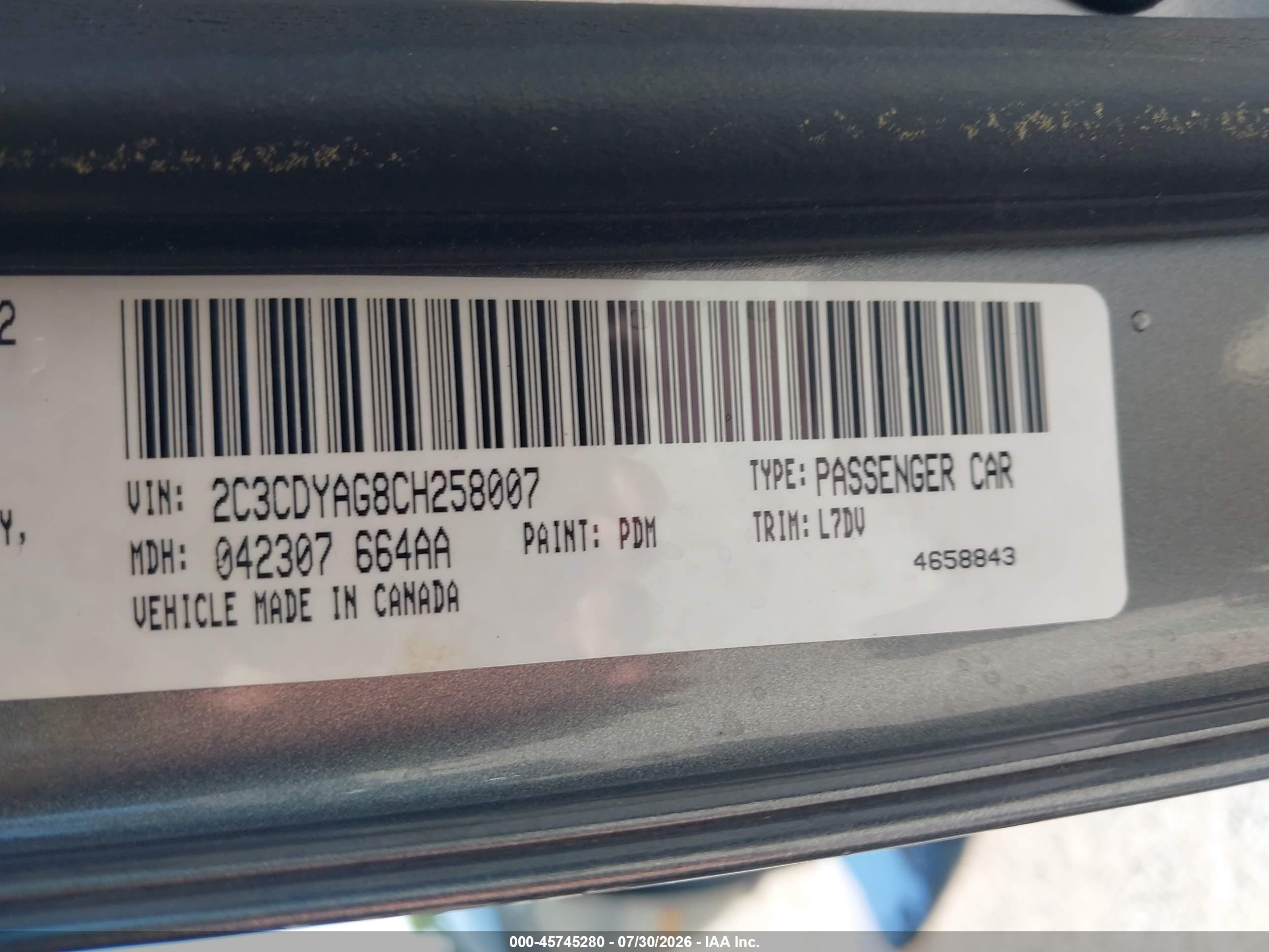 2012 Dodge Challenger Sxt Silver vin: 2C3CDYAG8CH258007