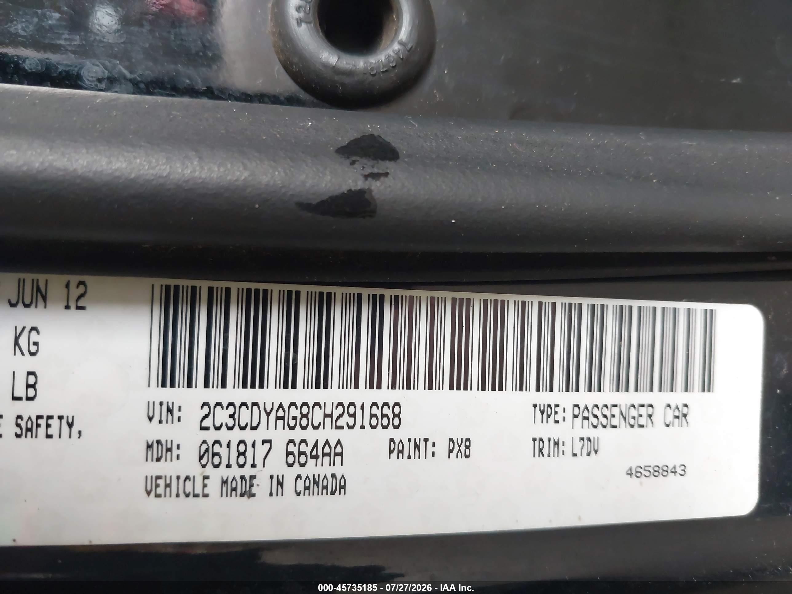 2012 Dodge Challenger Sxt Black vin: 2C3CDYAG8CH291668