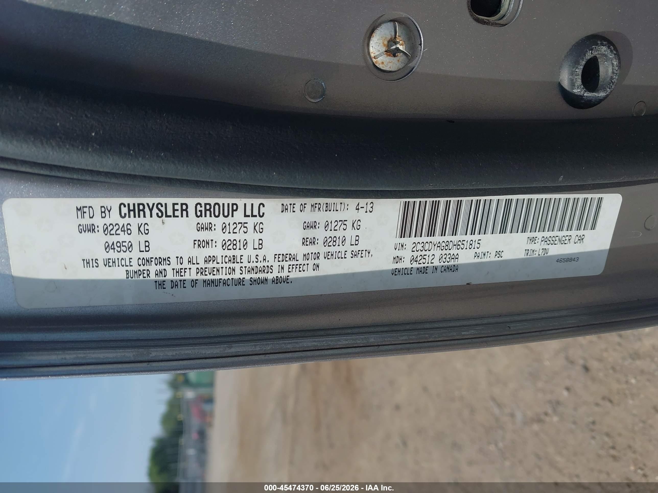 2013 Dodge Challenger Sxt Silver vin: 2C3CDYAG8DH651815
