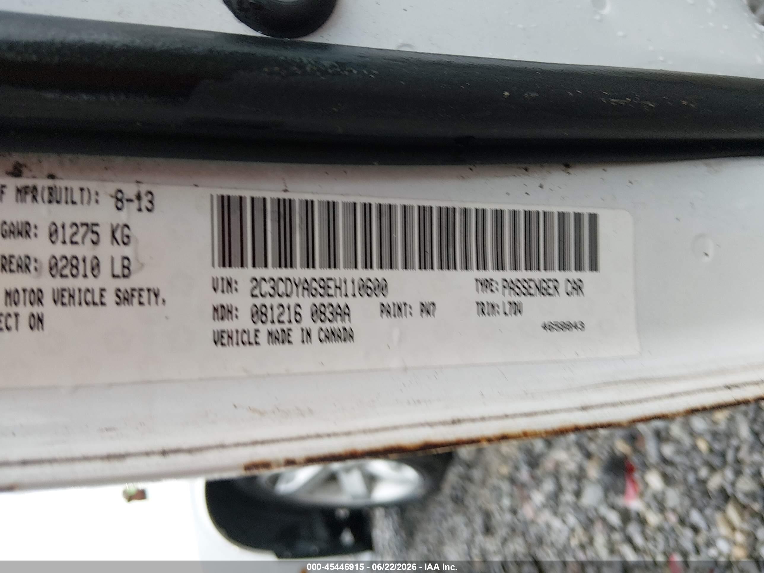 2014 Dodge Challenger Sxt White vin: 2C3CDYAG9EH110600