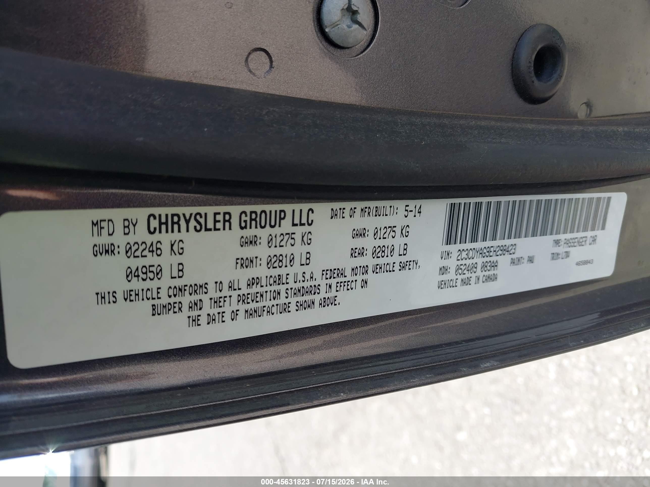 2014 Dodge Challenger Sxt Gray vin: 2C3CDYAG9EH298423