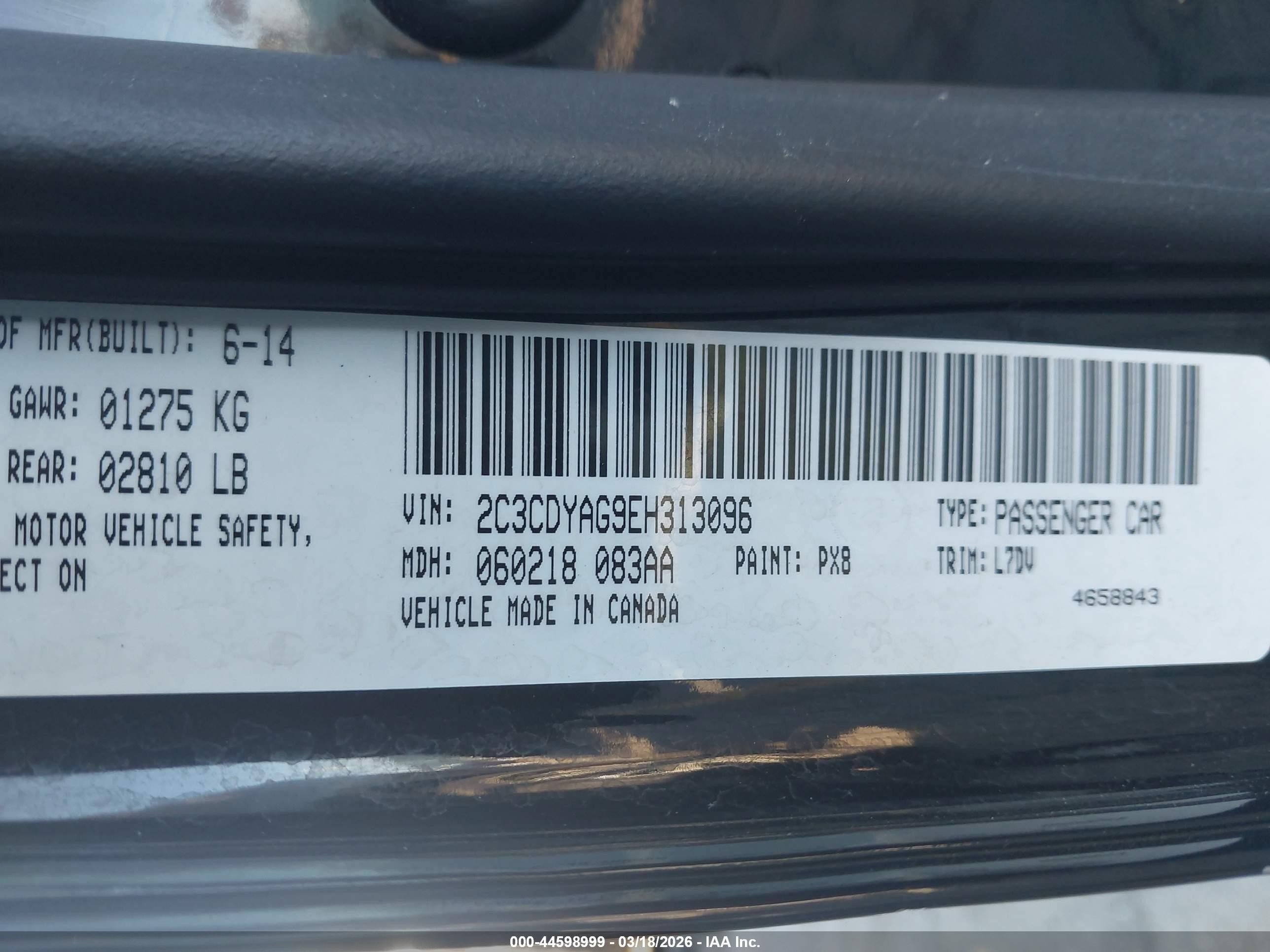 2014 Dodge Challenger Sxt Black vin: 2C3CDYAG9EH313096