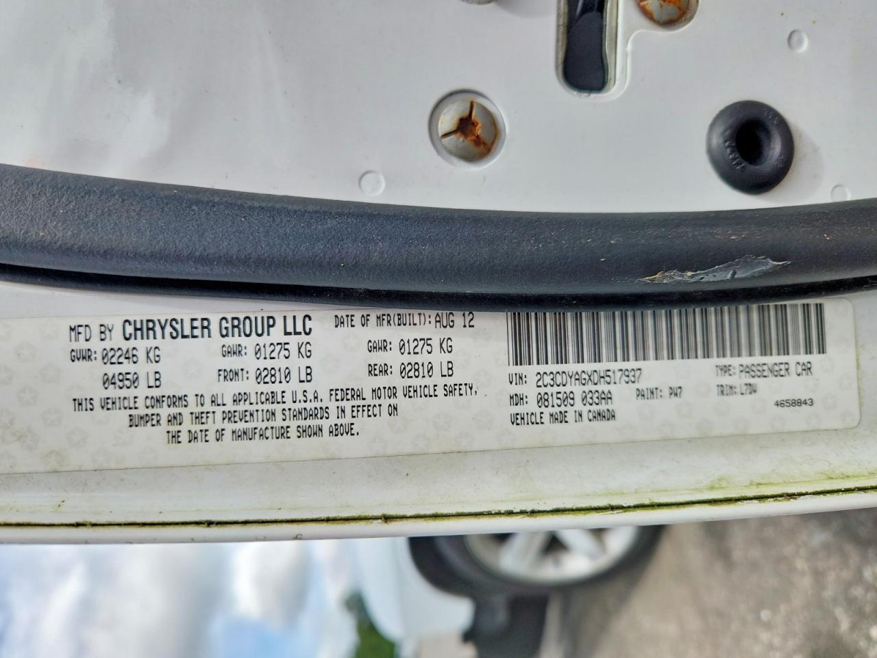 2013 Dodge Challenger Sxt White vin: 2C3CDYAGXDH517937