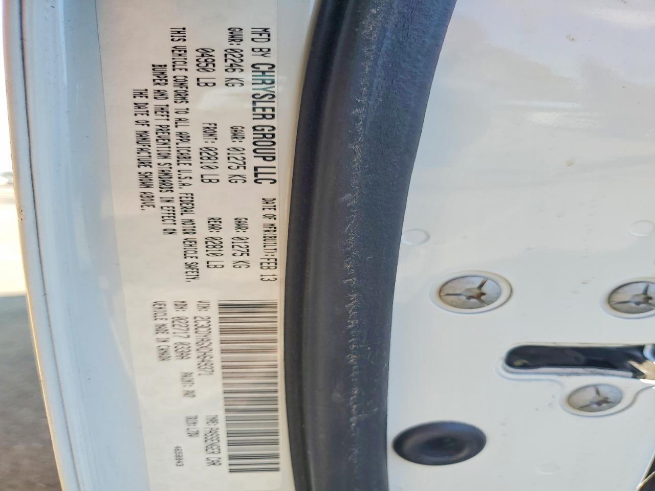 2013 Dodge Challenger Sxt White vin: 2C3CDYAGXDH649371