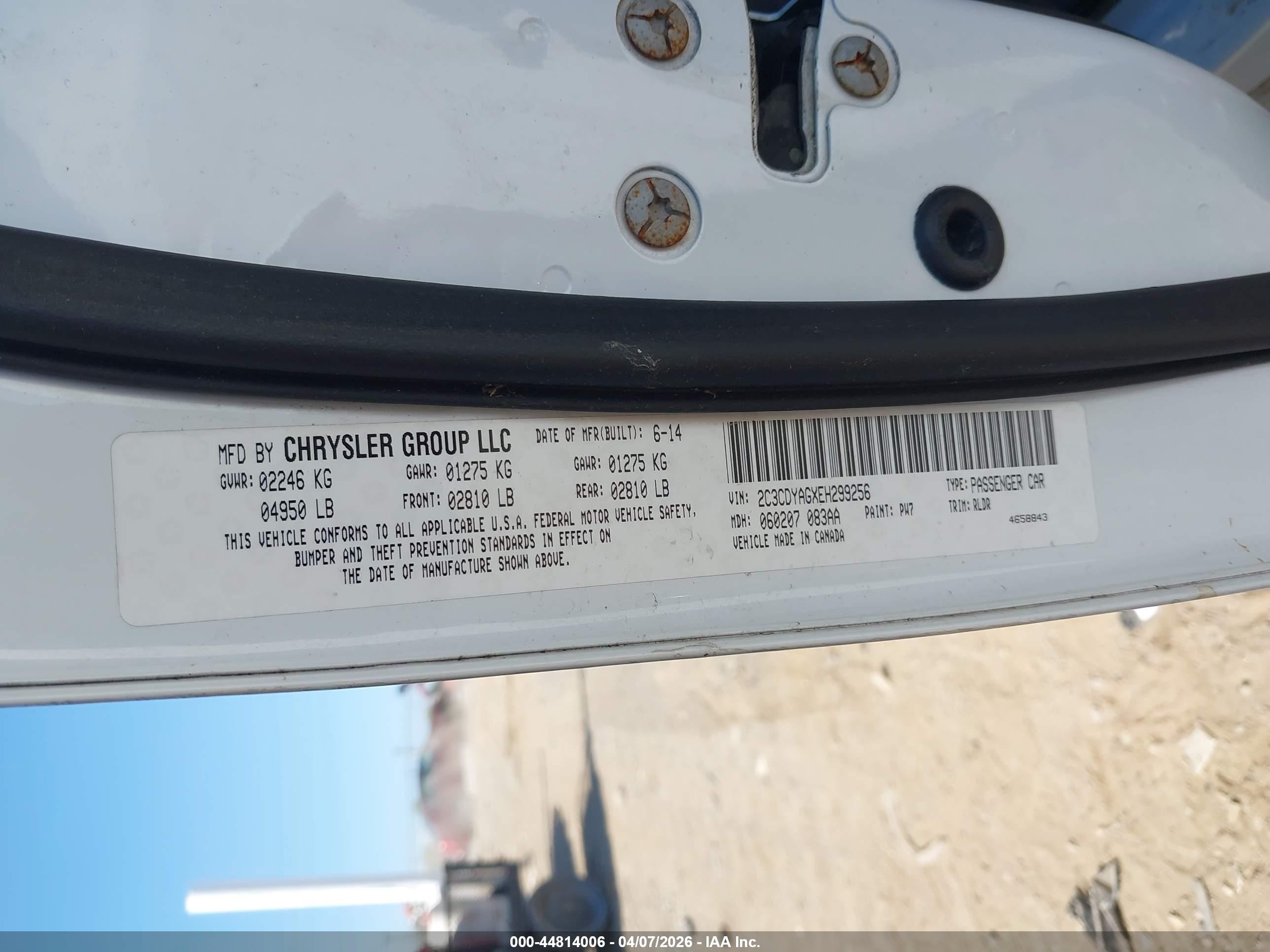2014 Dodge Challenger Sxt White vin: 2C3CDYAGXEH299256