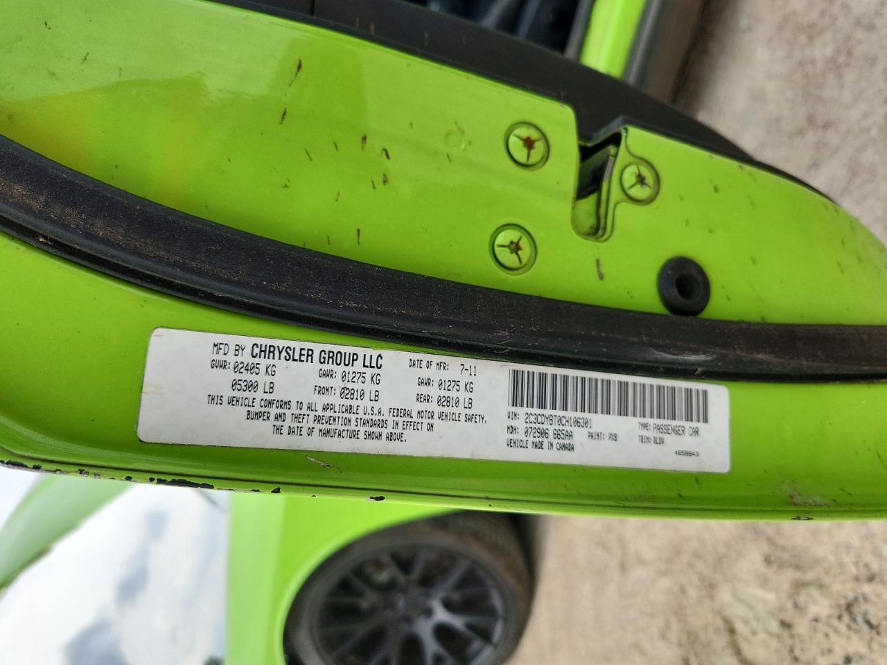 2012 Dodge Challenger R/t Зеленый vin: 2C3CDYBT0CH106301