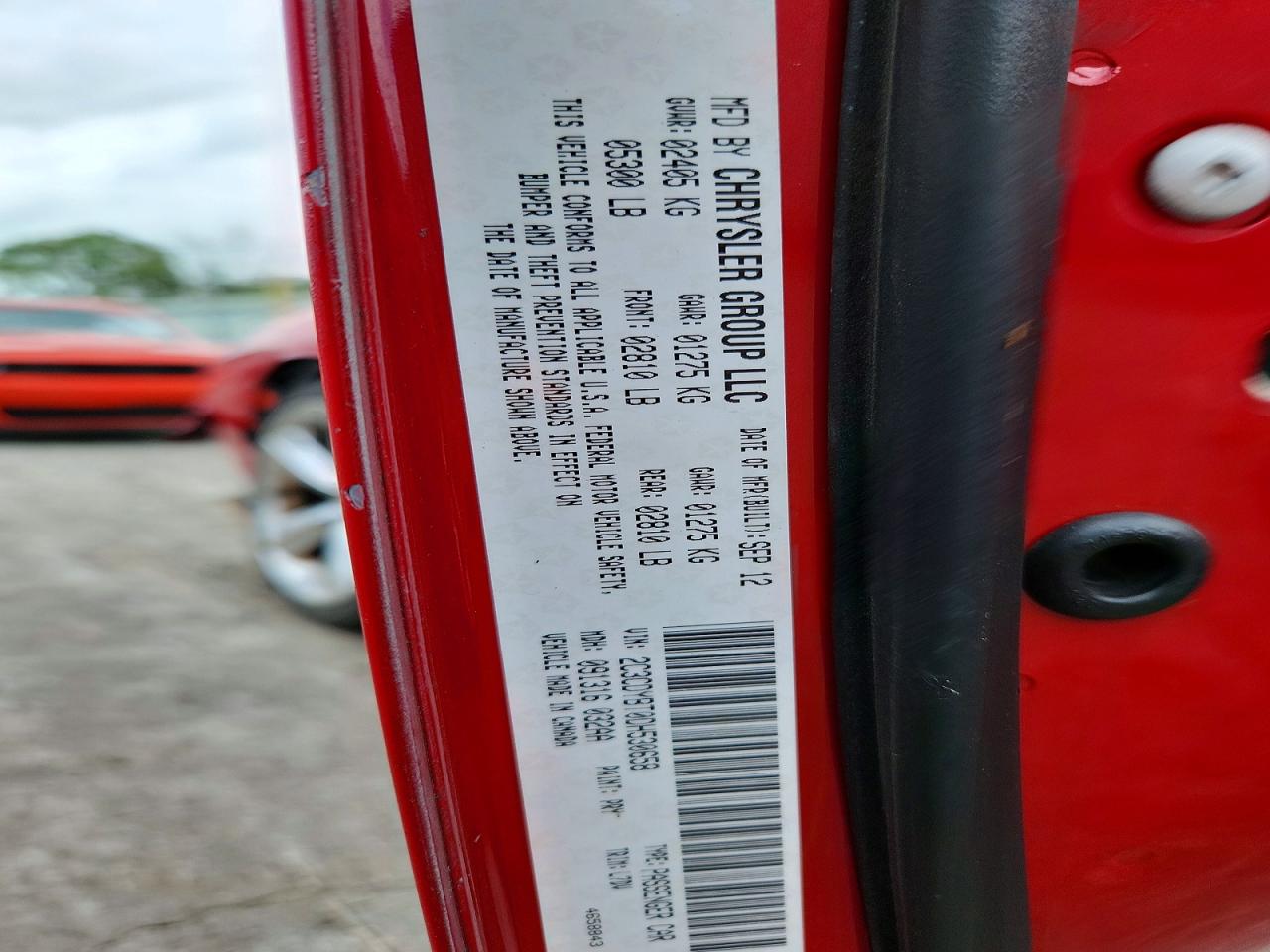 2013 Dodge Challenger R/t Red vin: 2C3CDYBT0DH530658