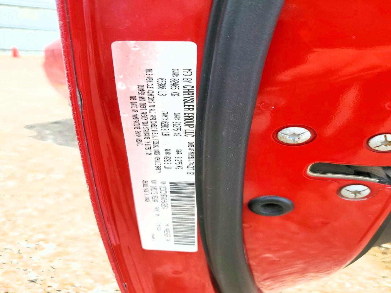 2013 Dodge Challenger R Red vin: 2C3CDYBT0DH565054
