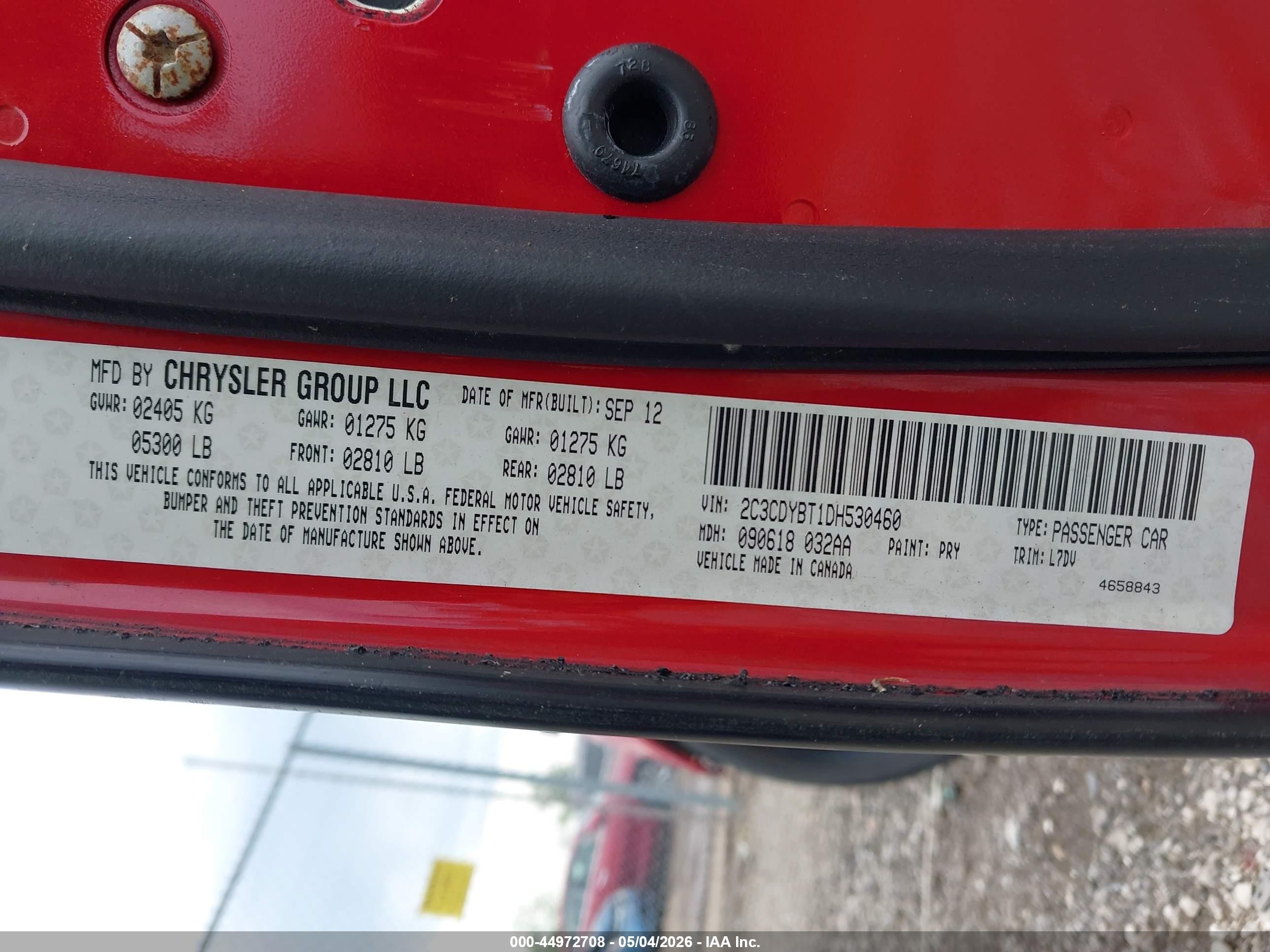 2013 Dodge Challenger R/t Red vin: 2C3CDYBT1DH530460