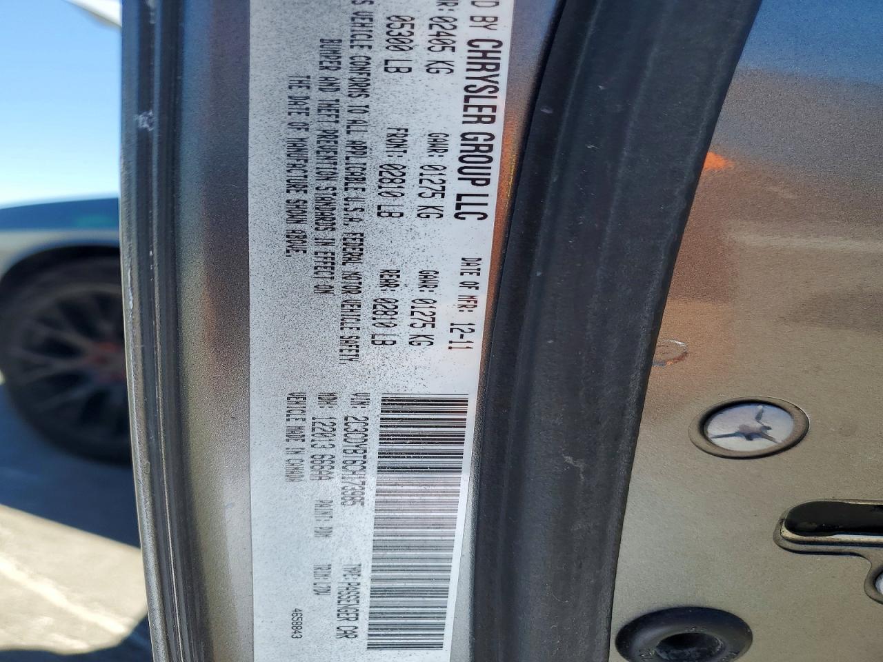 2012 Dodge Challenger R Угольный vin: 2C3CDYBT6CH173985