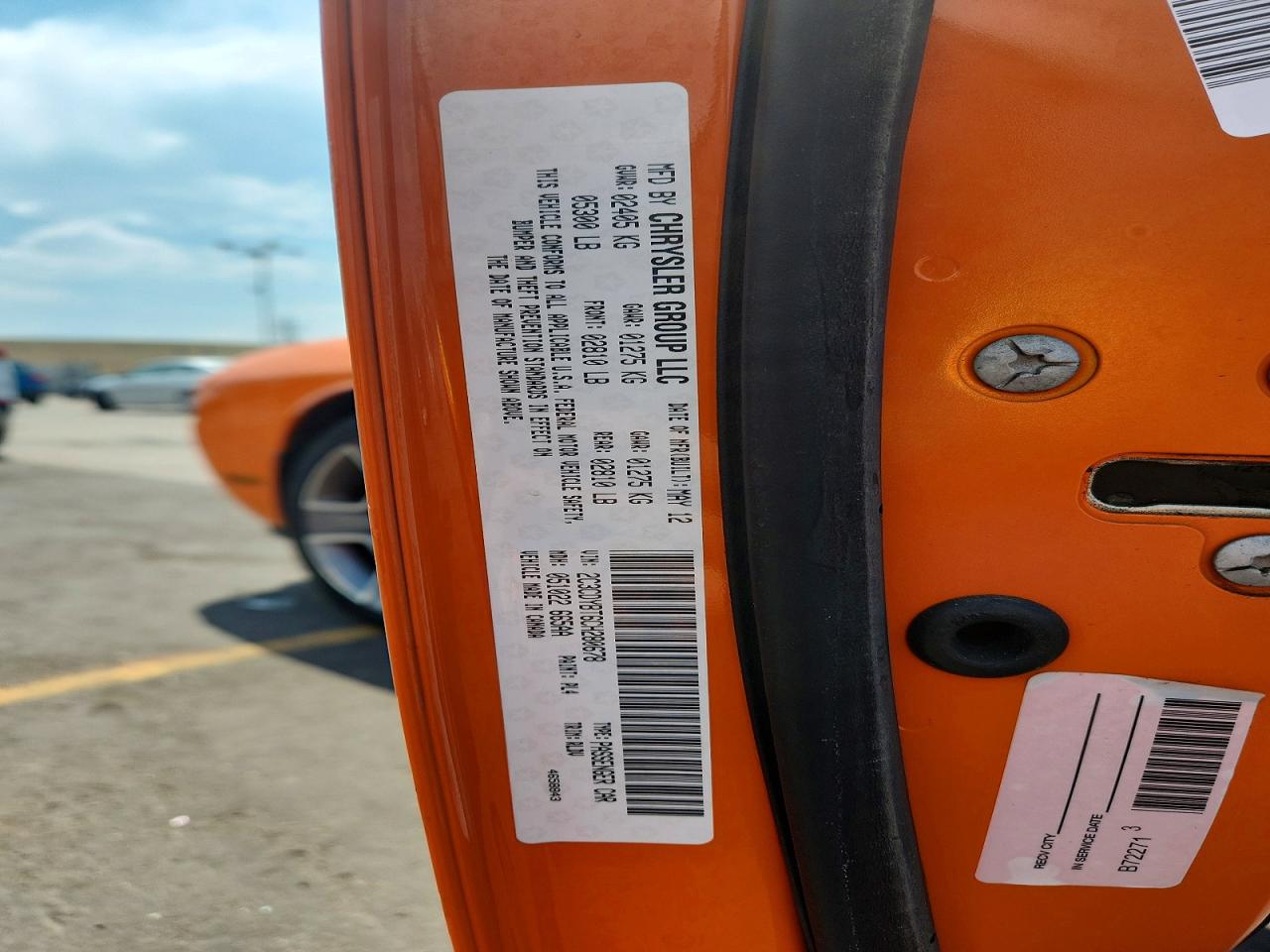 2012 Dodge Challenger R/t Orange vin: 2C3CDYBT6CH280678