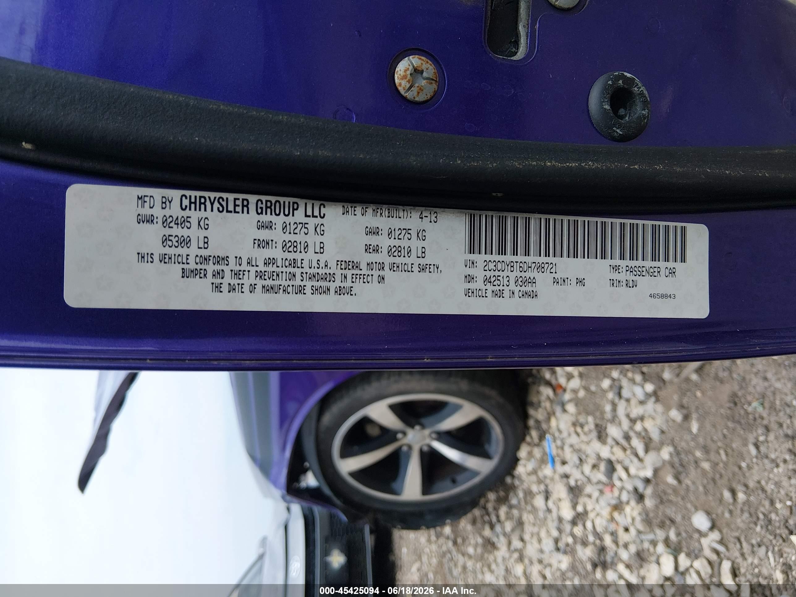 2013 Dodge Challenger R/t Classic Purple vin: 2C3CDYBT6DH708721