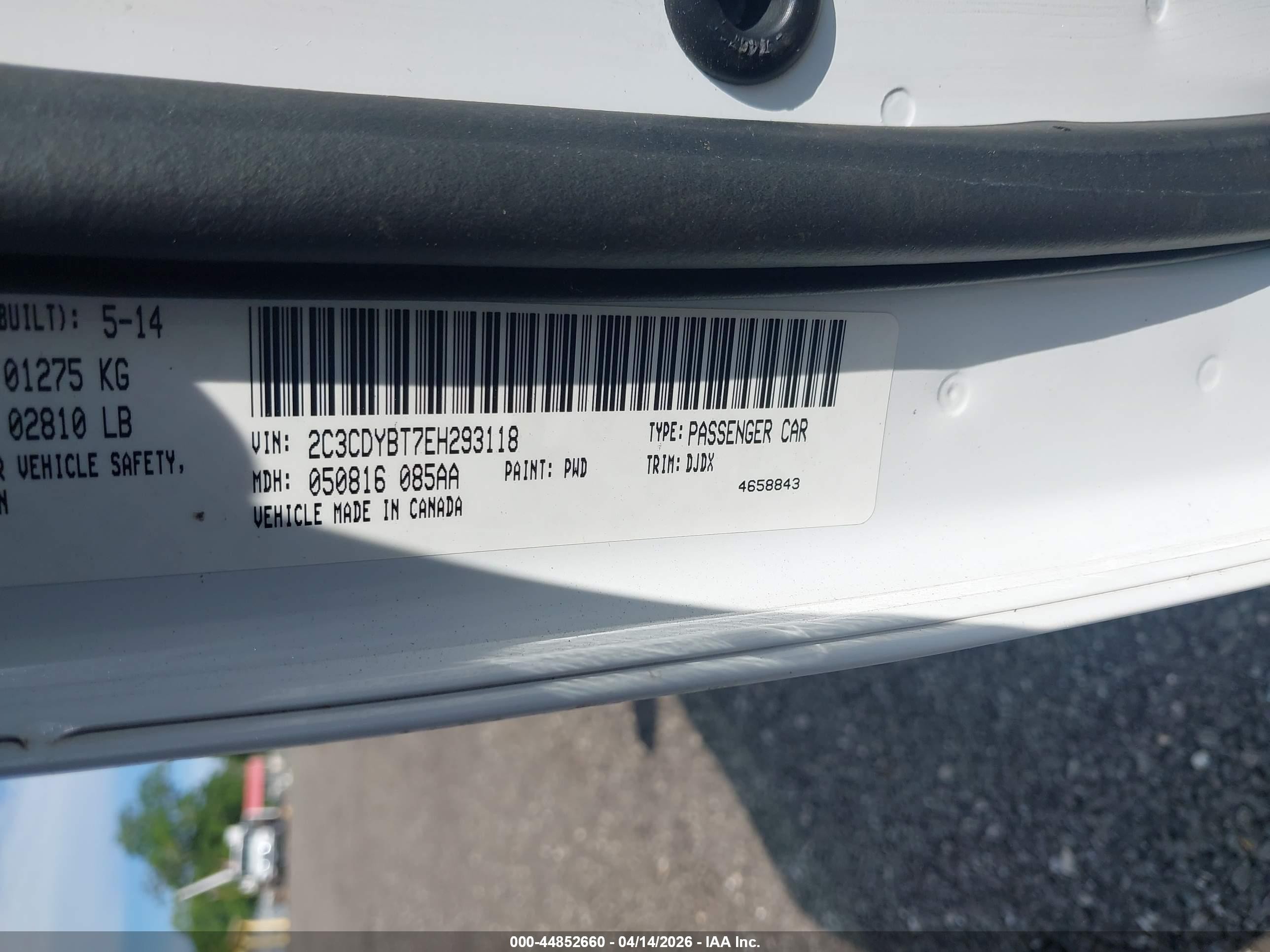 2014 Dodge Challenger R/t 100th Anniversary Appearance Group White vin: 2C3CDYBT7EH293118