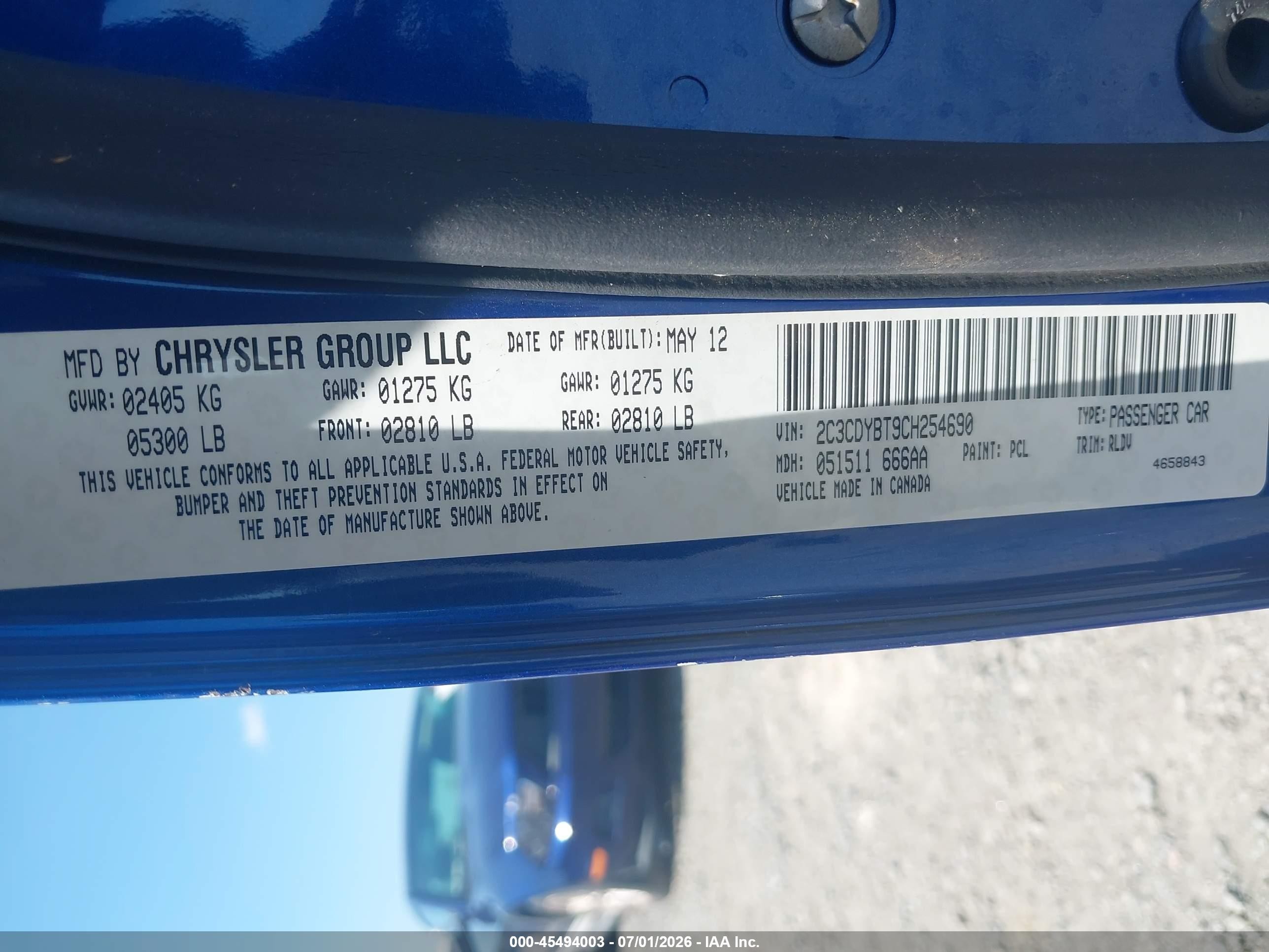 2012 Dodge Challenger R/t Синий vin: 2C3CDYBT9CH254690