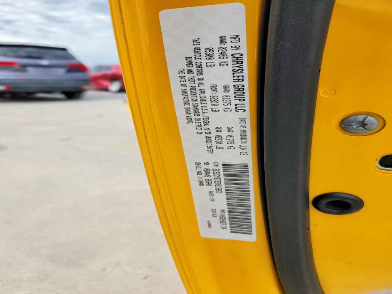 2012 Dodge Challenger R Yellow vin: 2C3CDYBT9CH315861