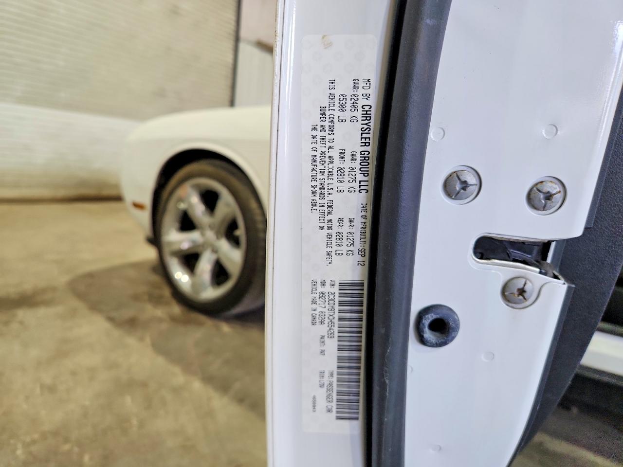 2013 Dodge Challenger R White vin: 2C3CDYBTXDH554269
