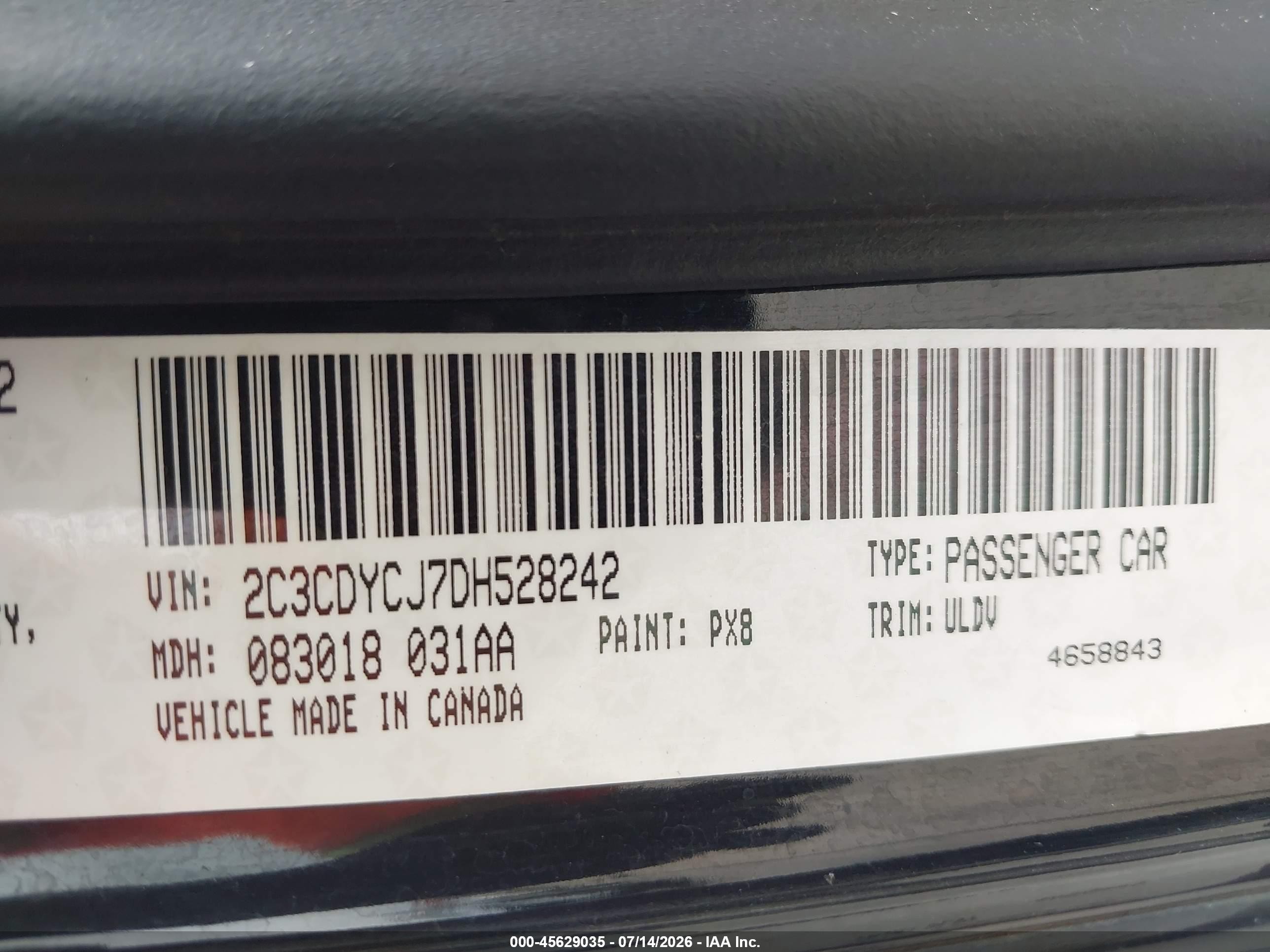 2013 Dodge Challenger Srt8 Black vin: 2C3CDYCJ7DH528242