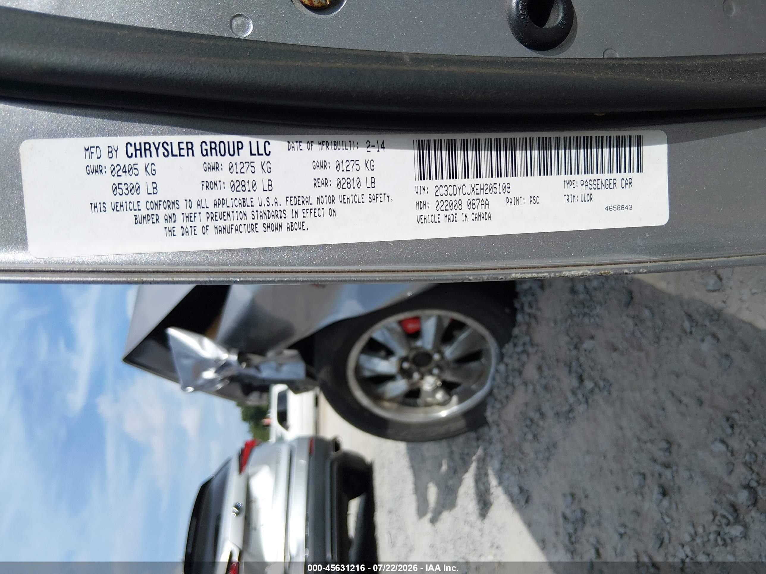2014 Dodge Challenger Srt8 Silver vin: 2C3CDYCJXEH205109