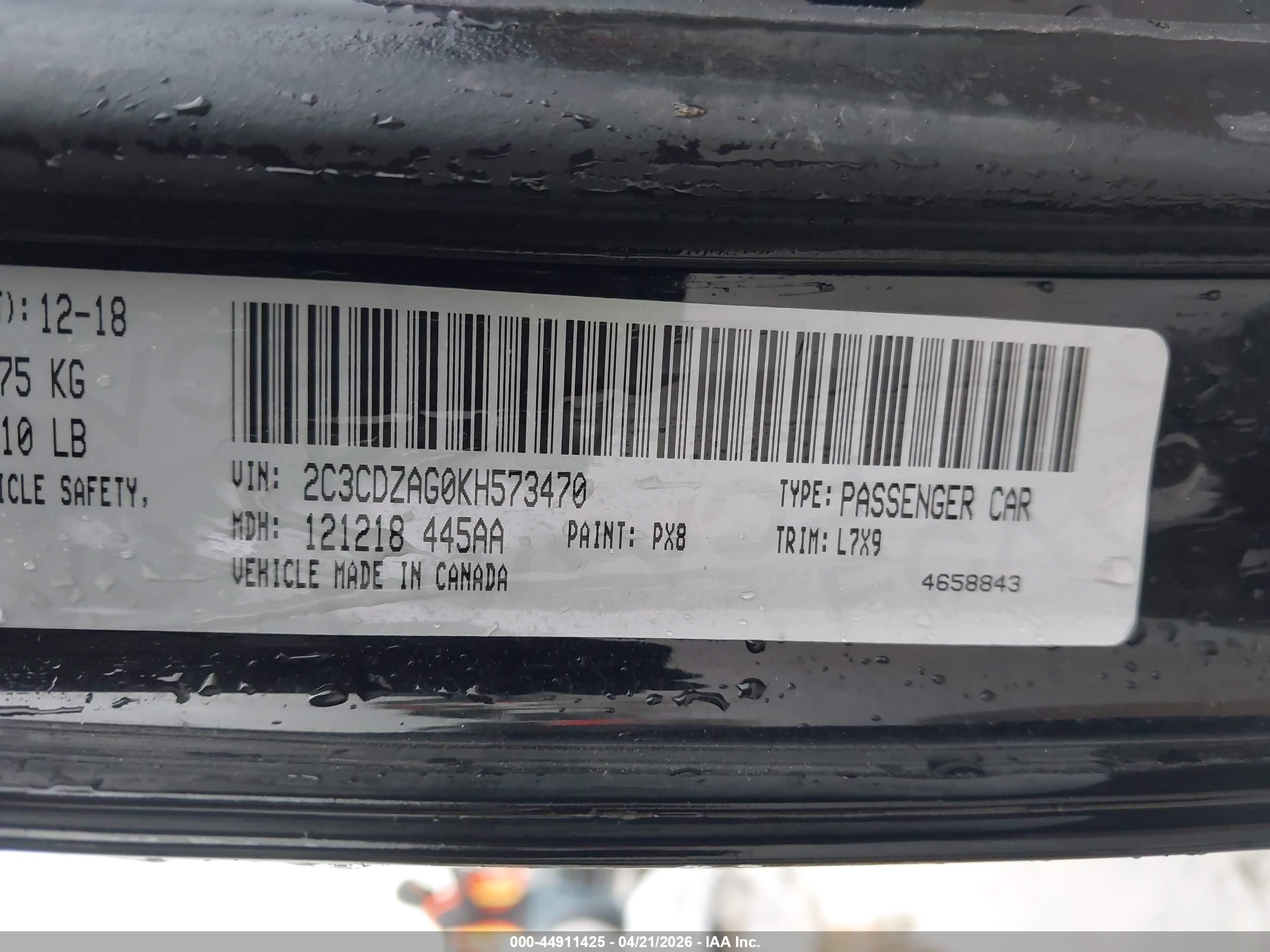 2019 Dodge Challenger Sxt Black vin: 2C3CDZAG0KH573470