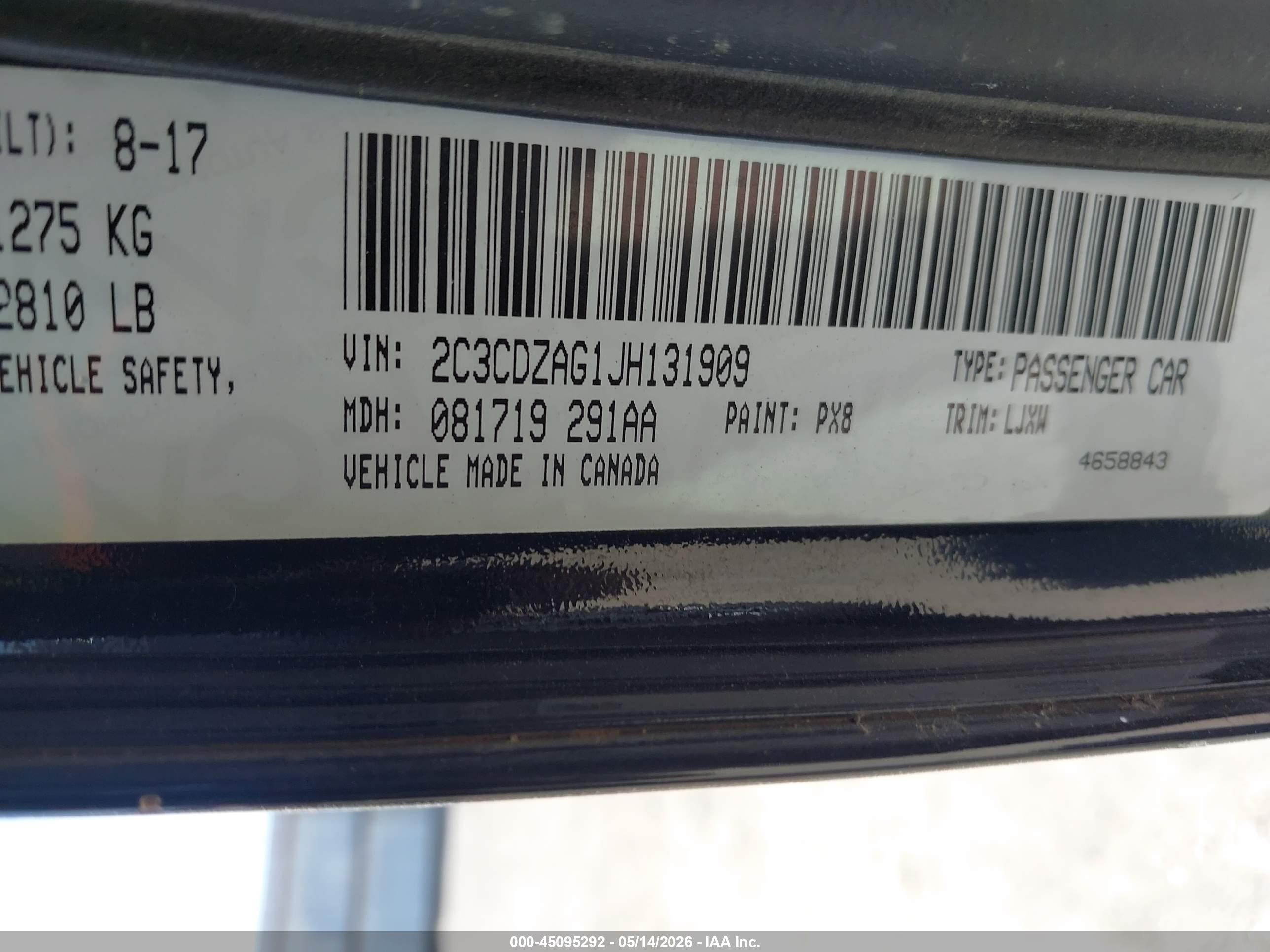 2018 Dodge Challenger Sxt Plus Black vin: 2C3CDZAG1JH131909