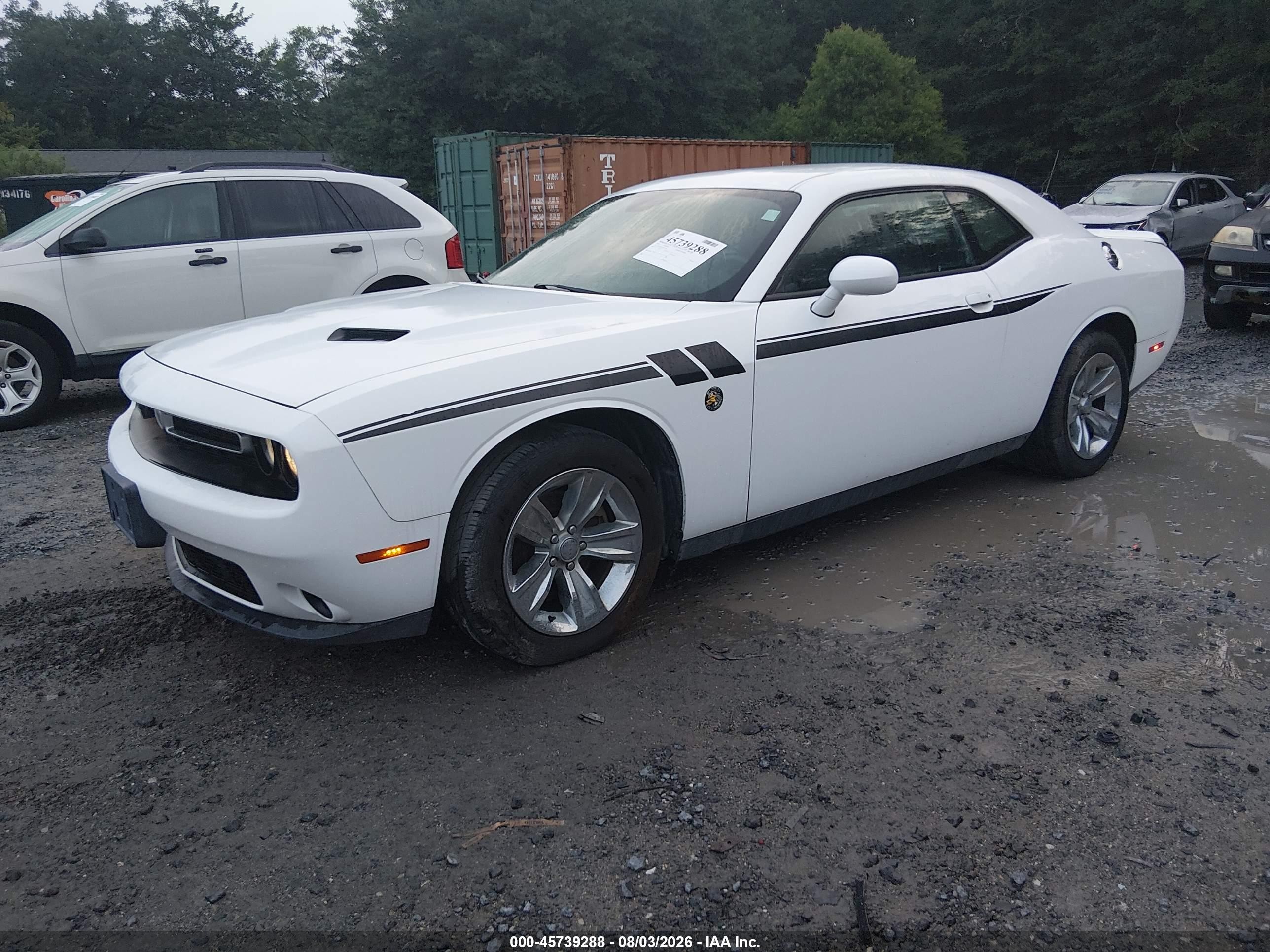 2015 Dodge Challenger Sxt White vin: 2C3CDZAG2FH793831