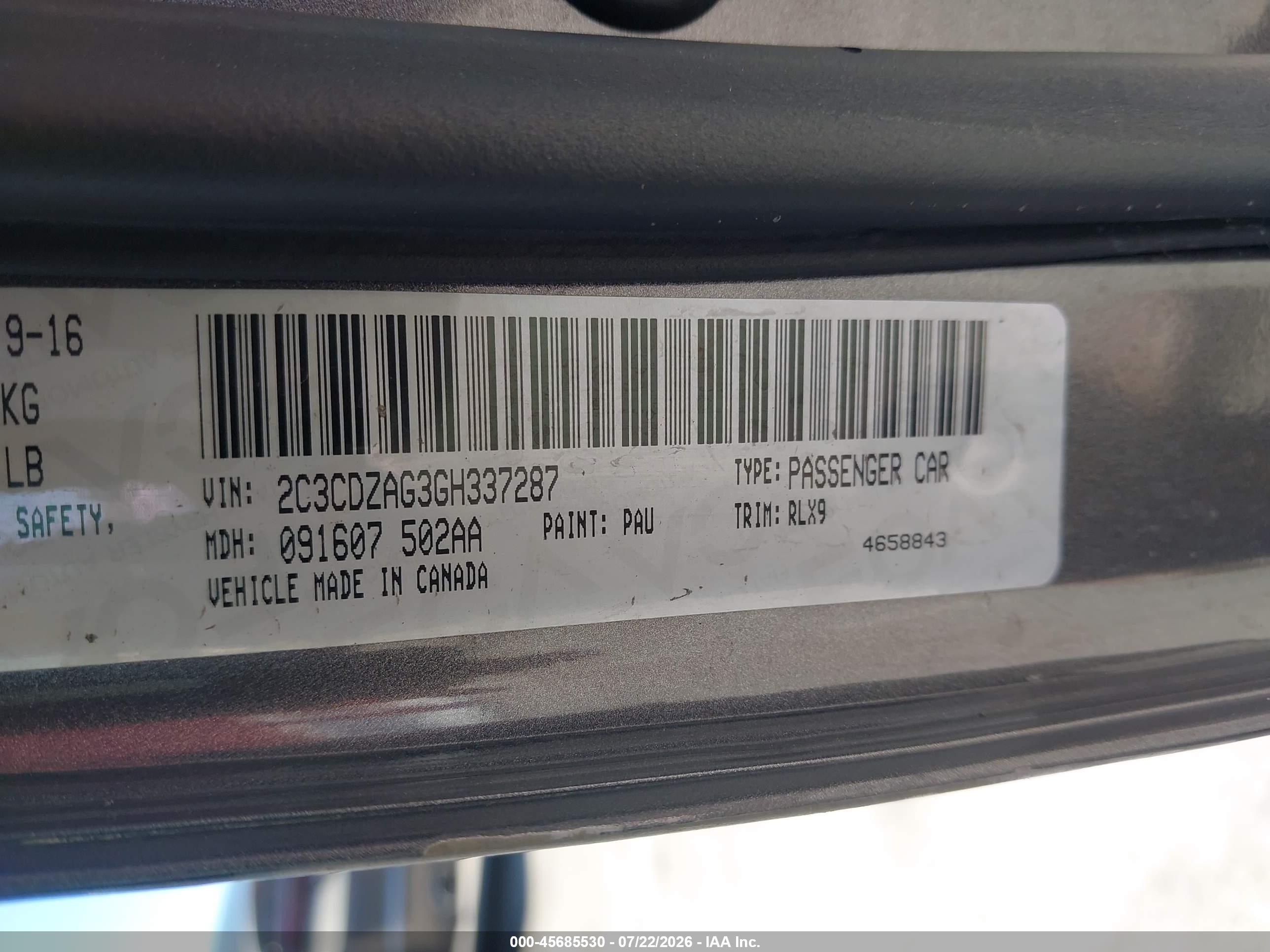 2016 Dodge Challenger Sxt Plus Gray vin: 2C3CDZAG3GH337287
