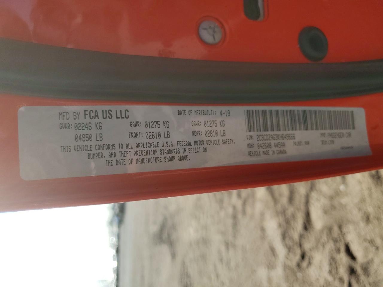 2019 Dodge Challenger Sxt Orange vin: 2C3CDZAG3KH649666