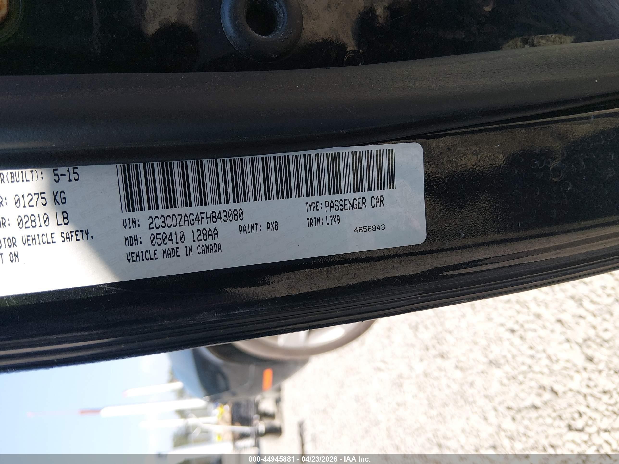 2015 Dodge Challenger Sxt Black vin: 2C3CDZAG4FH843080