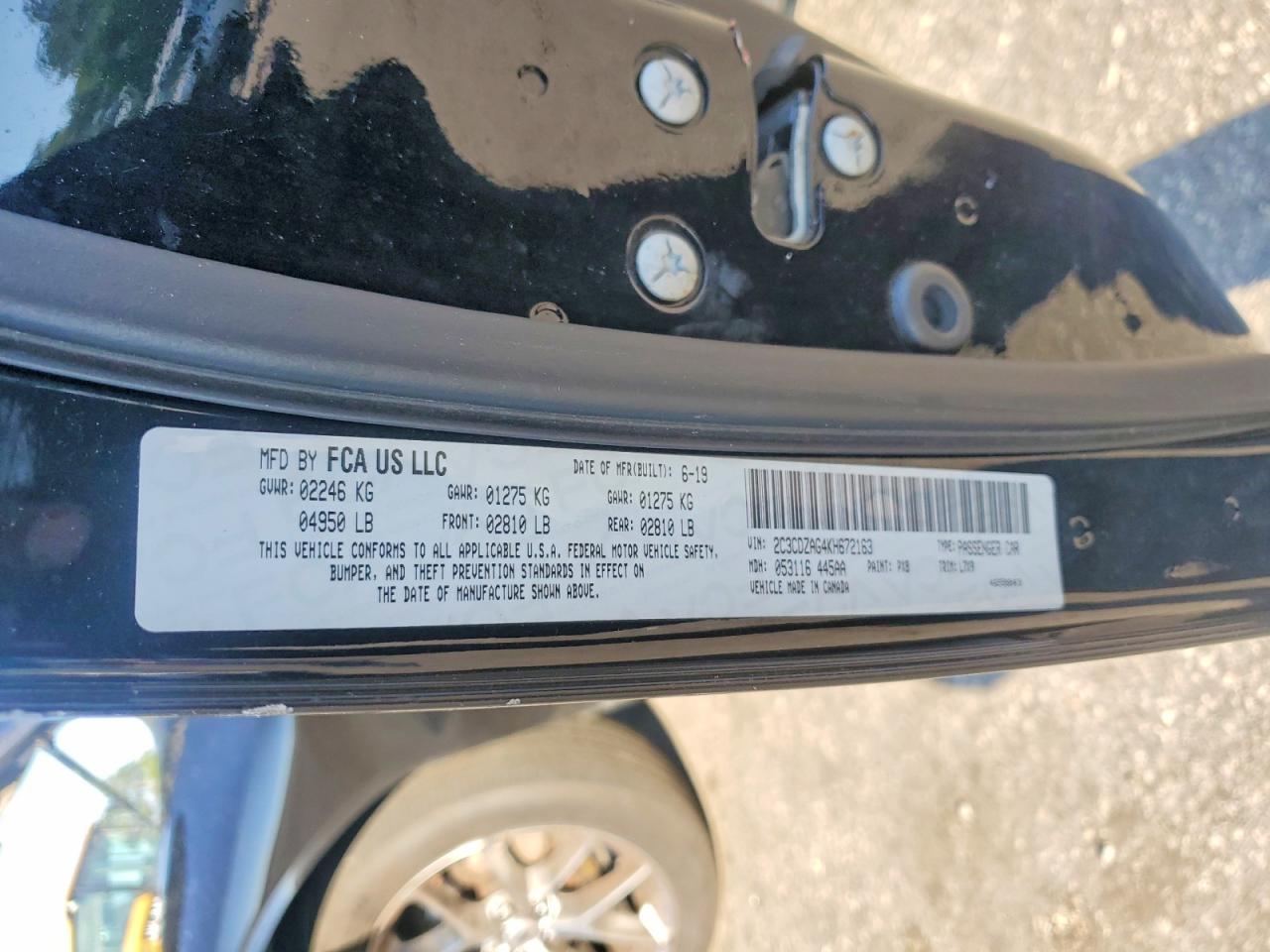 2019 Dodge Challenger Sxt Black vin: 2C3CDZAG4KH672163