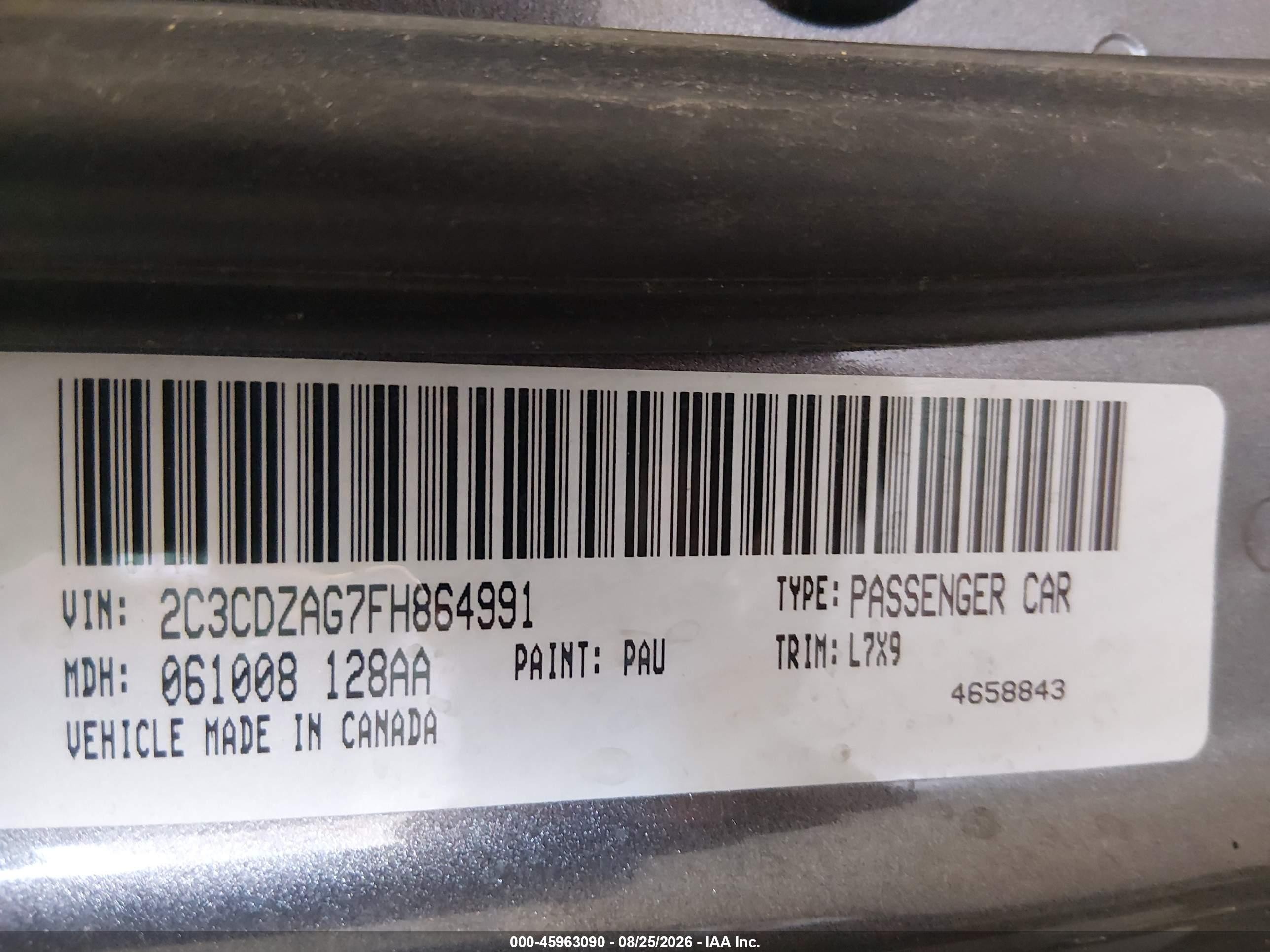 2015 Dodge Challenger Sxt Серый vin: 2C3CDZAG7FH864991